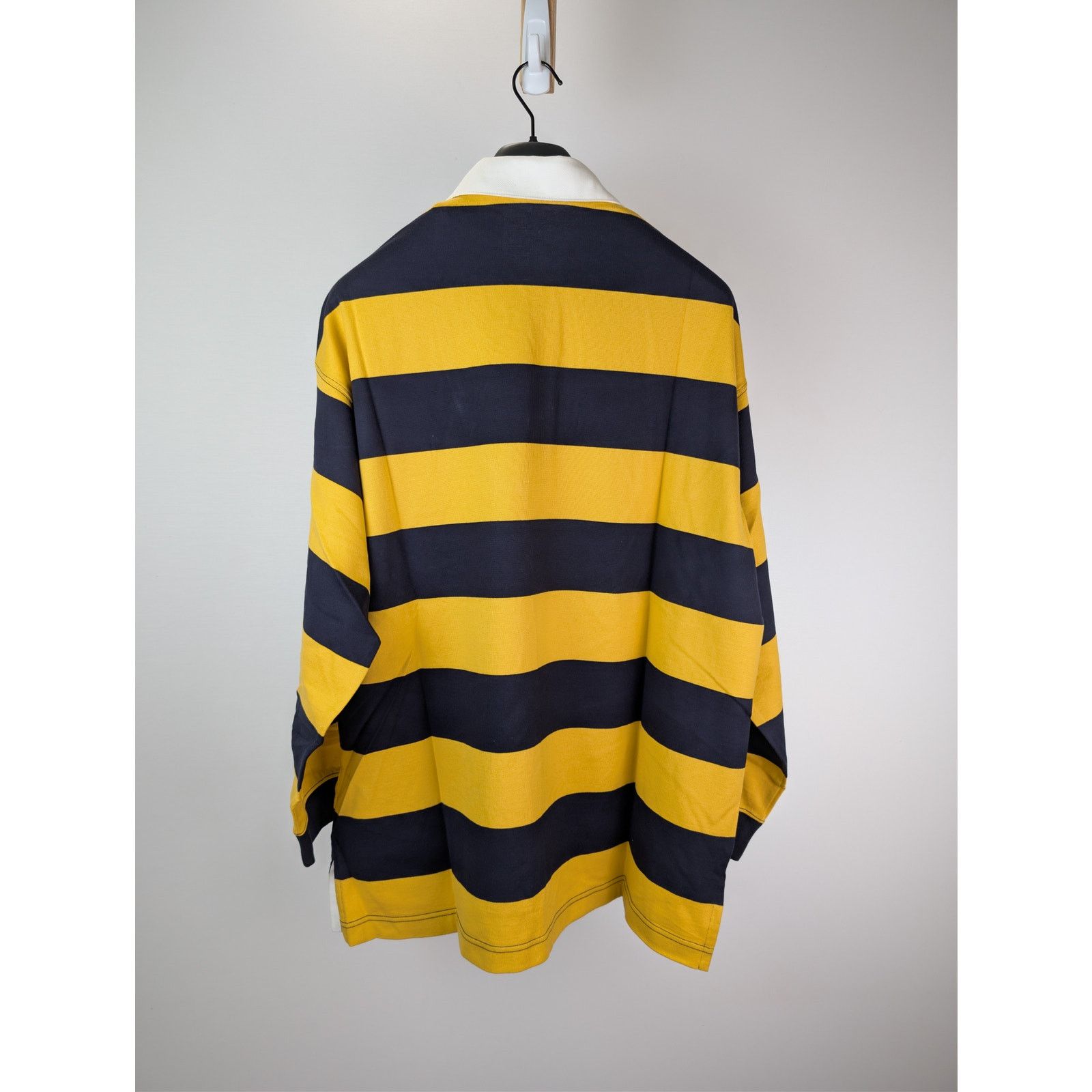 Moncler × Palm Angels o1rshd1 Striped Cotton Polo Shirt in Yellow / Blue Size US L / EU 52-54 / 3 - 9 Thumbnail