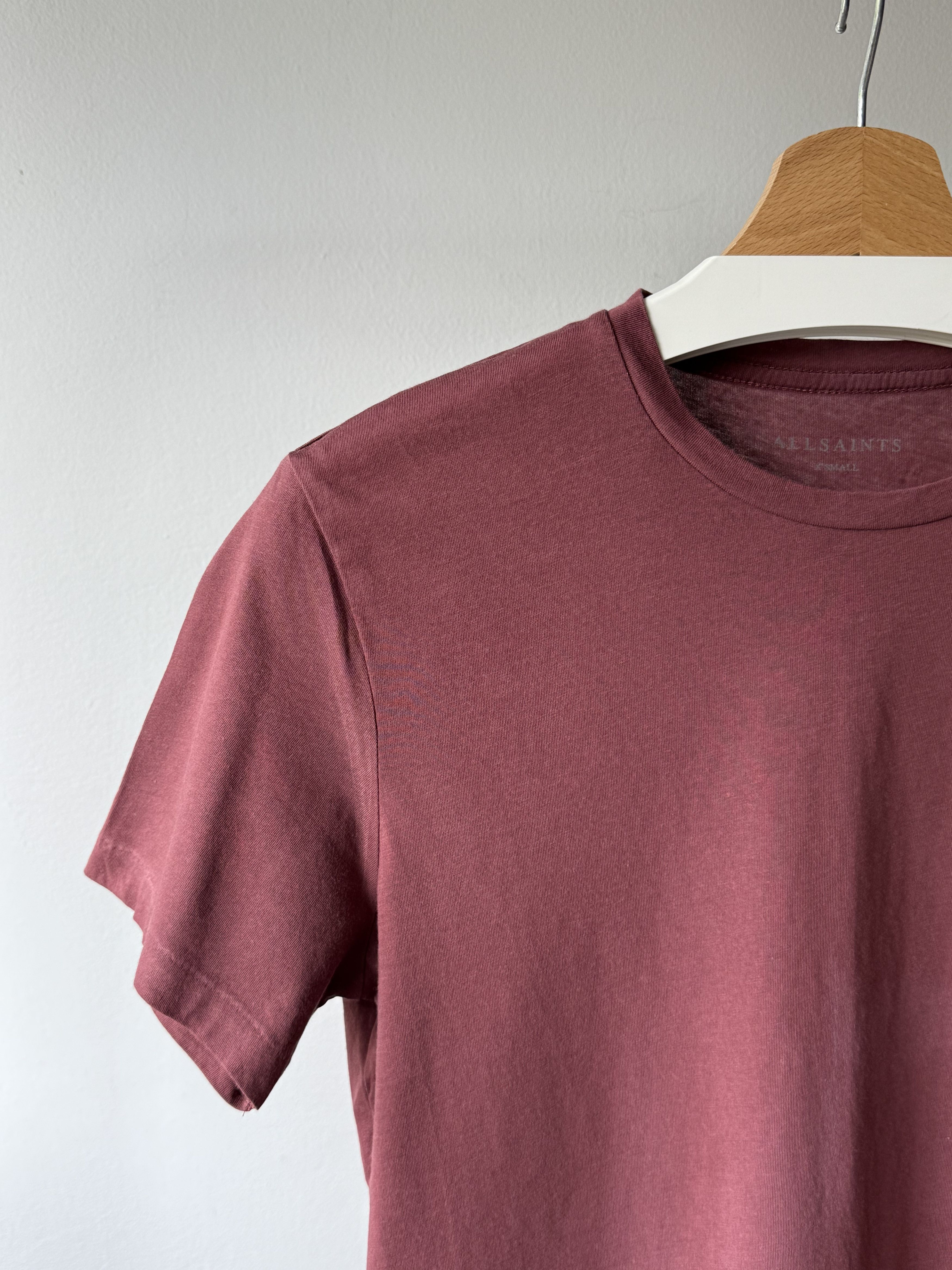 Allsaints Allsaints Tonic SS Crew Neck Burgundy Cotton Logo T-Shirt Size US XS / EU 42 / 0 - 5 Thumbnail