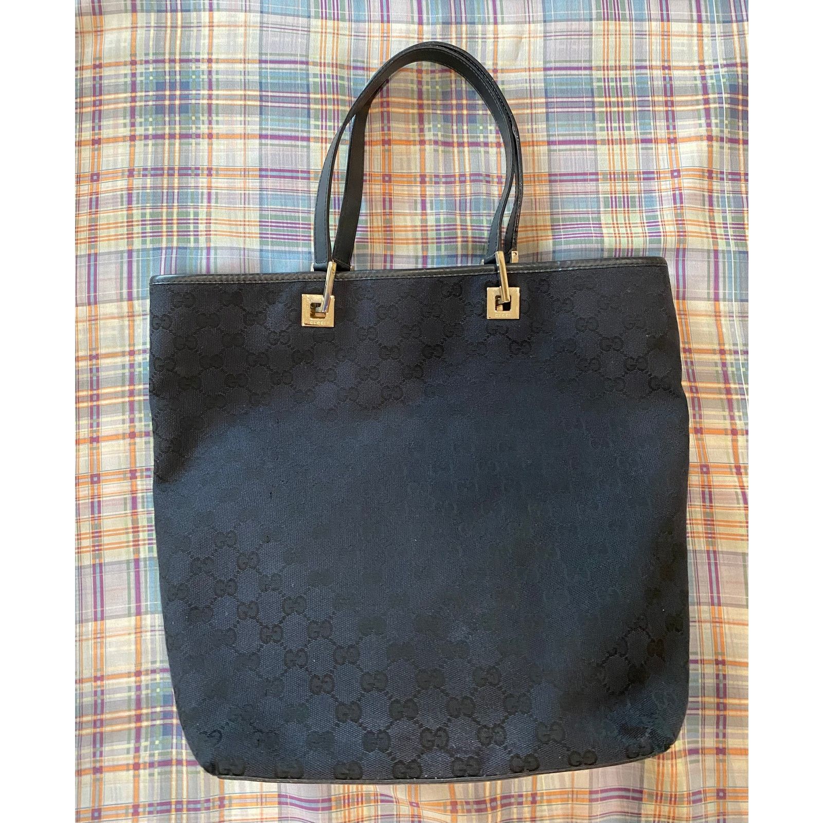 Gucci Vintage 00's Gucci Black Monogram Canvas Tote Size ONE SIZE - 1 Thumbnail