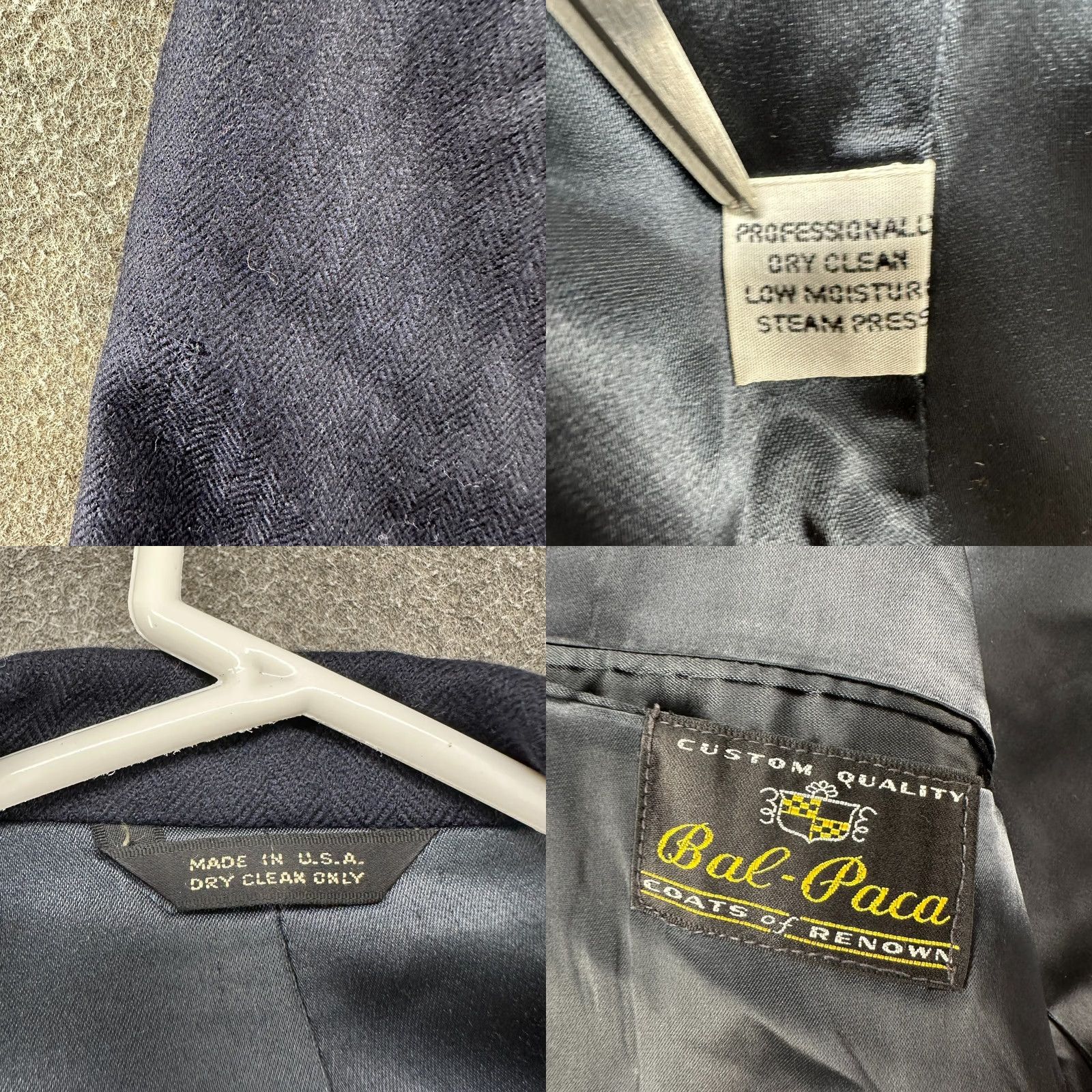 Vintage VINTAGE Bal Paca Coat Mens 46 Blue Navy Overcoat Long Wool Herringbone 90s Jacket/Coat Mens Size US S / EU 44-46 / 1 - 9 Thumbnail