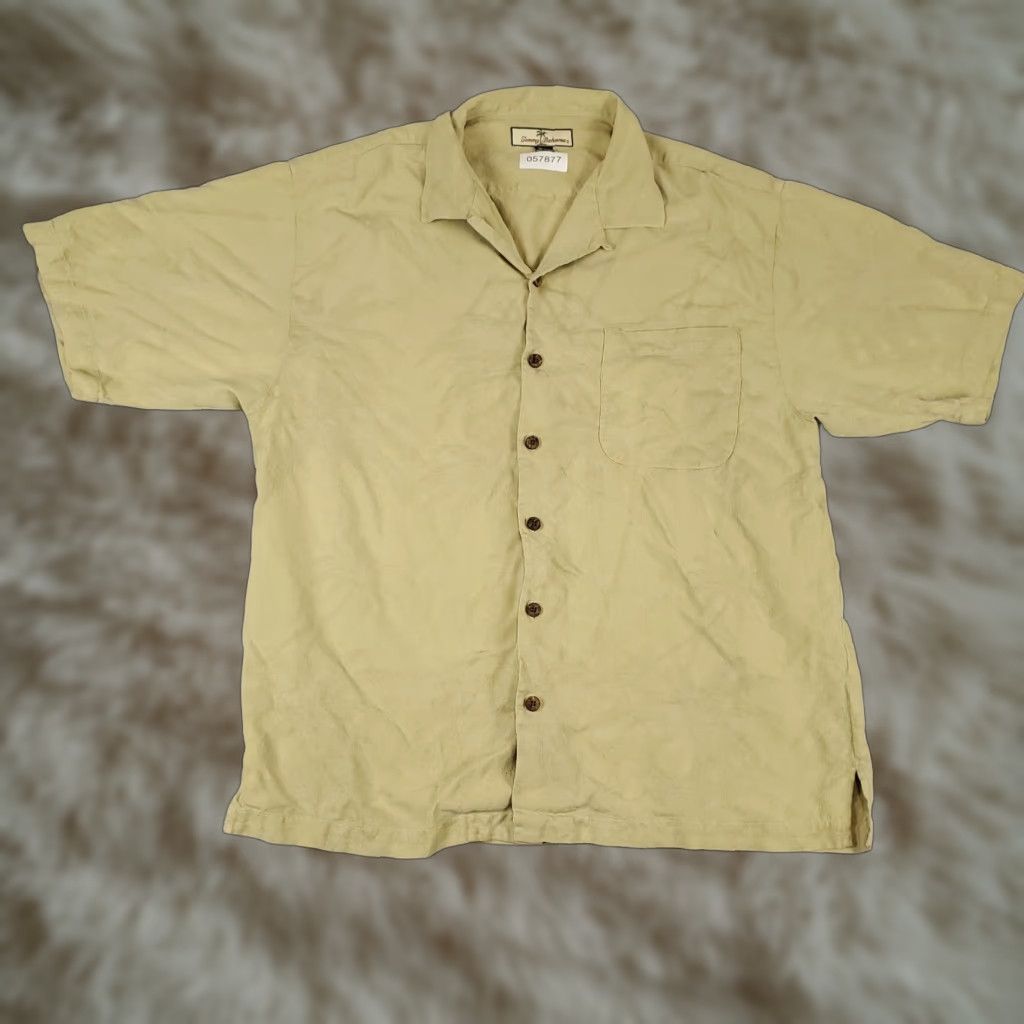 Tommy Bahama Tommy Bahama Button-Up Shirt Mens Large Beige Tropical Hawaiian Short Sleeve Size US L / EU 52-54 / 3 - 1 Thumbnail
