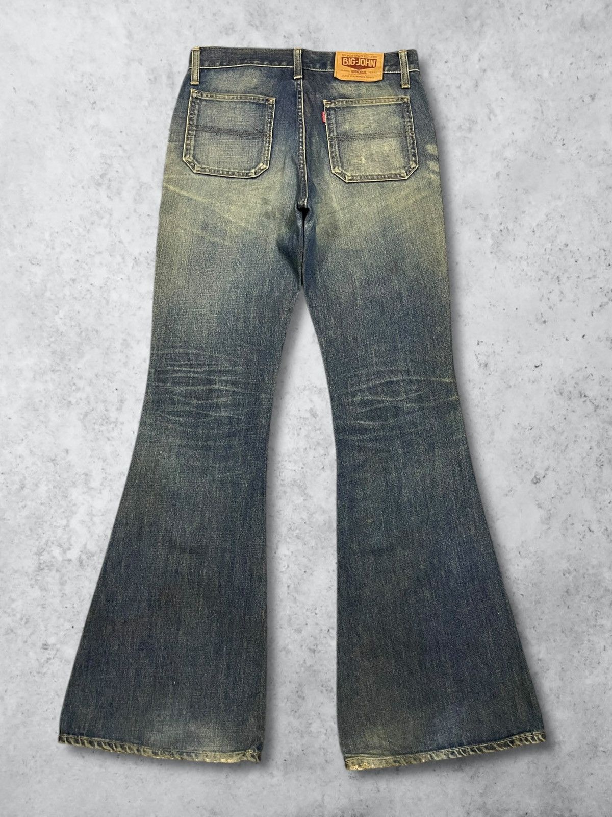 Big John Vintage Big John Distressed Mud Wash Flare Bush Button Jeans Size 30" / US 8 / IT 44 - 3 Thumbnail