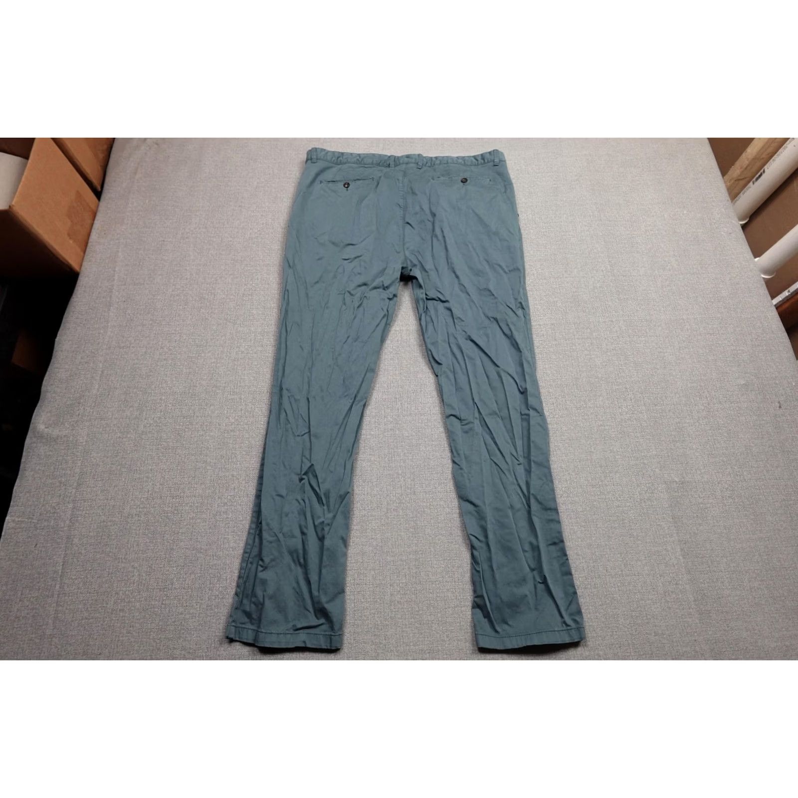 Vintage 32 Bar Blues Mens Chino Pants Regular 40x32 Green Casual Lightweight Stretch Pockets Zip Front Flat Front Vintage No Size US 40 / EU 56 - 3 Thumbnail