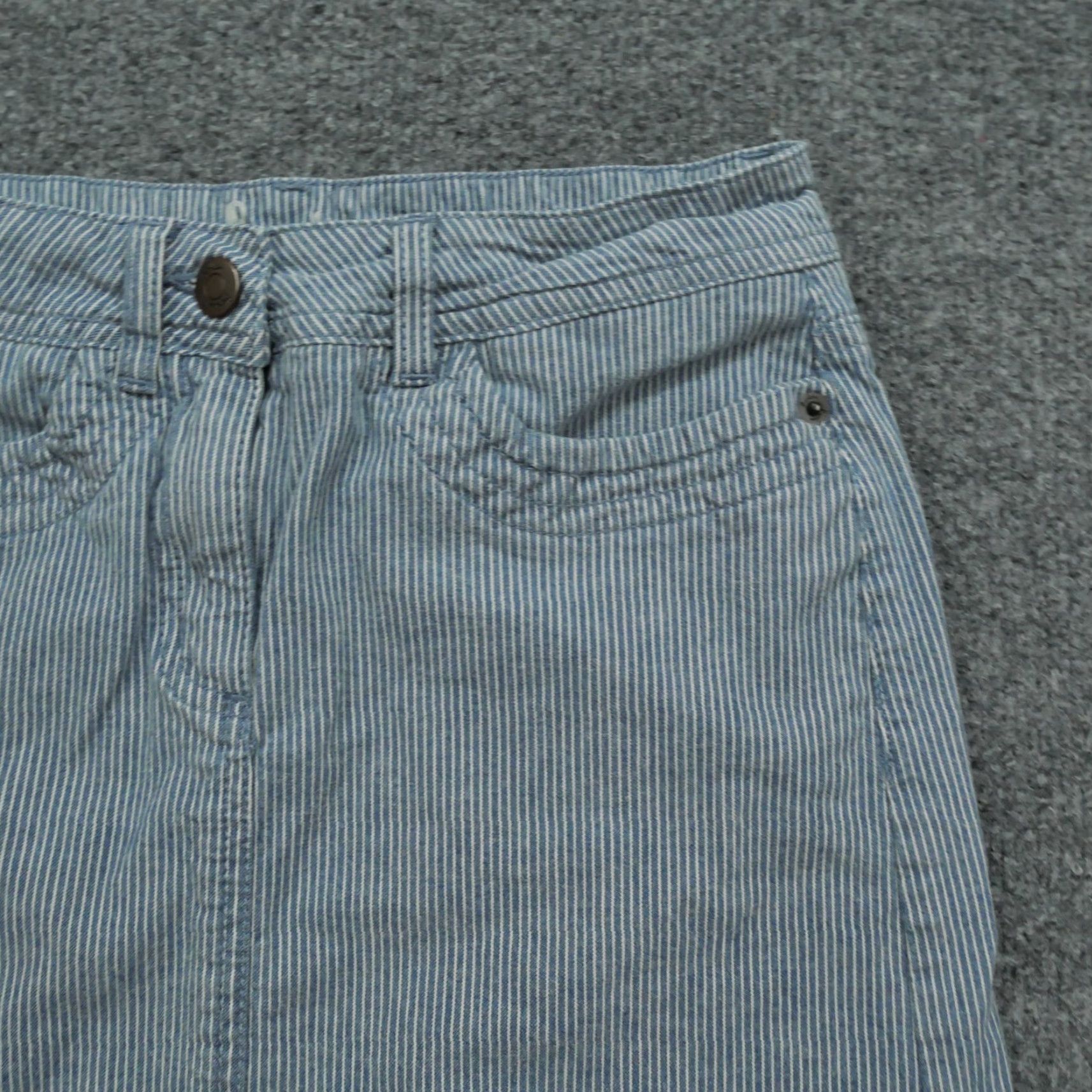 Boden Boden Skirt Womens 2 2S Blue White Hickory Striped Stretch Canvas Short Size 26" / US 2 / IT 38 - 3 Thumbnail