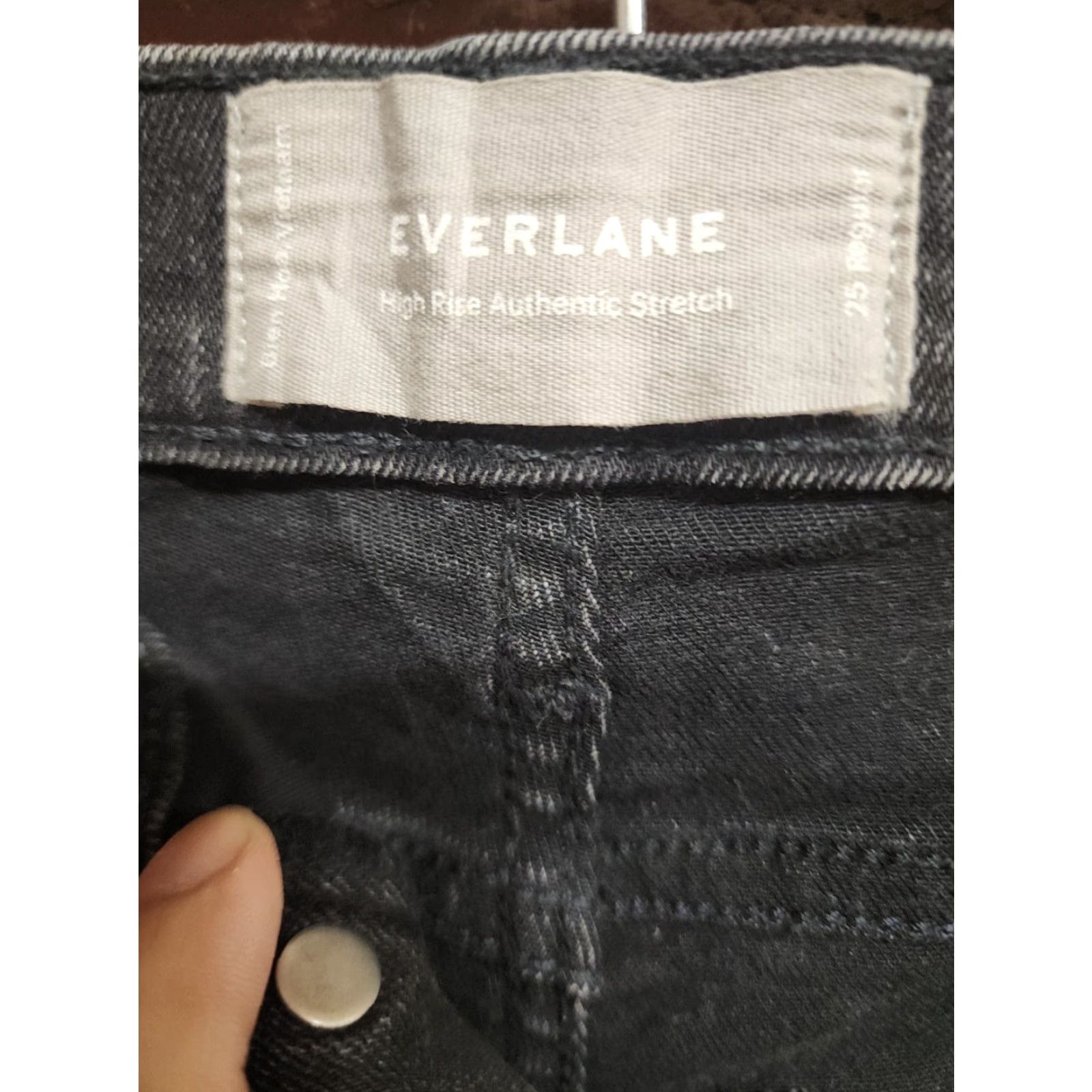 Everlane Everlane High Rise Authentic Stretch Jeans Black 25 Womens Size 42" / US 20 - 3 Thumbnail
