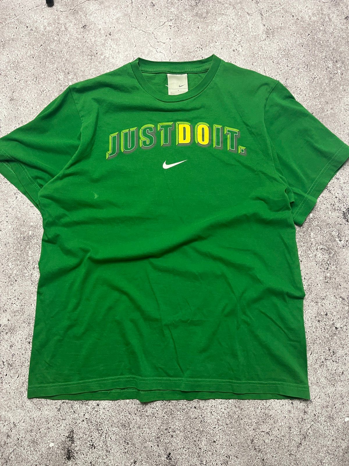 Pre-owned Nike X Vintage Nike Vintage Just Do It Center Logo Swoosh T-shirt In Green