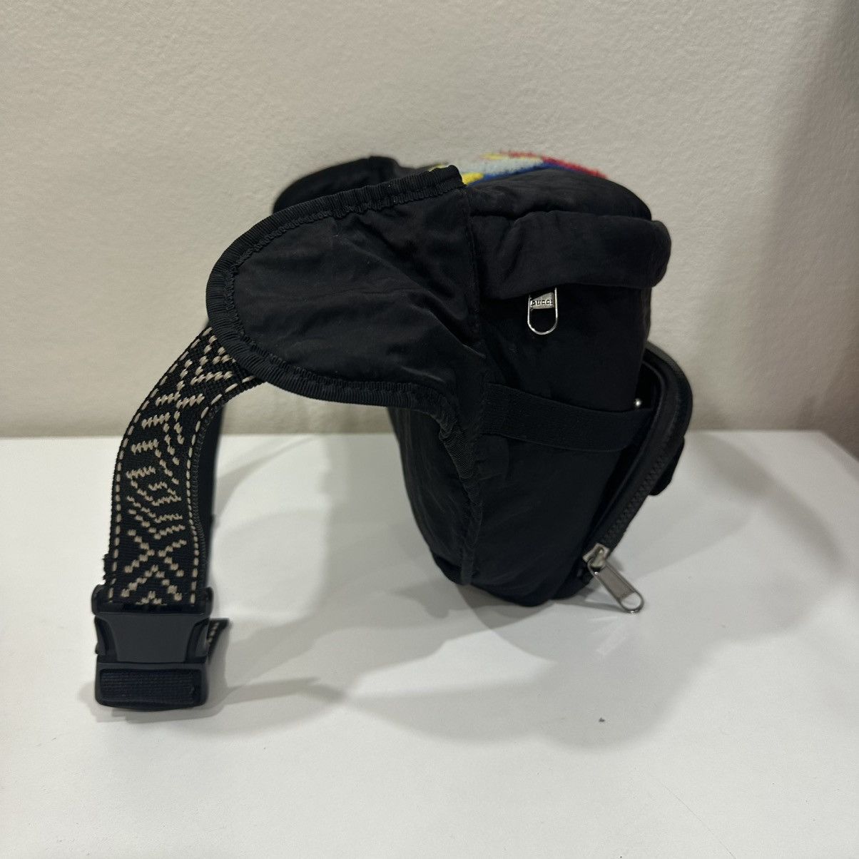 Gucci GUCCI BLACK NYLON TERRY CLOTH 80s LOGO PATCH WAIST BAG 29 Size ONE SIZE - 6 Thumbnail
