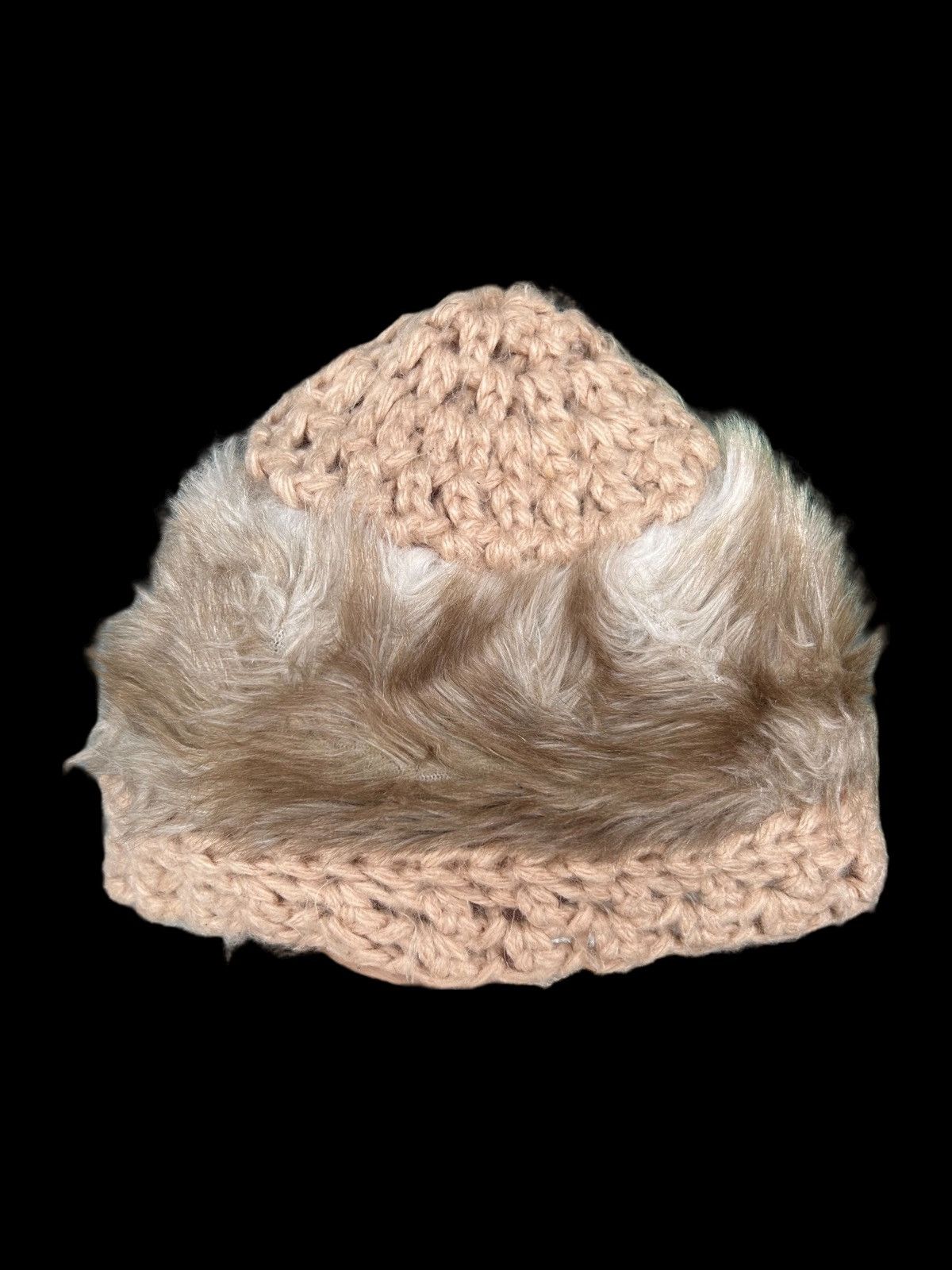 Japanese Brand × Kapital × Vintage Crochet Knitted handmade Fur hairy Beanie Hats Rare☠️☠️ Size ONE SIZE - 1 Thumbnail