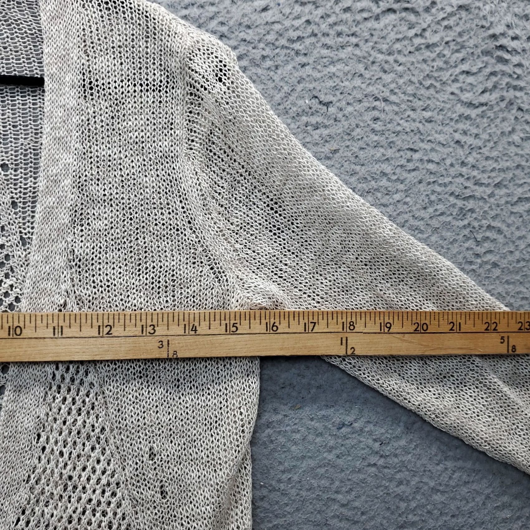 Vintage Max Studio Cardigan Sweater Women XS Tan Crochet Knit Open Front Long Sleeve Interior Open Front Casual Knitwear Size XS / US 0-2 / IT 36-38 - 5 Thumbnail