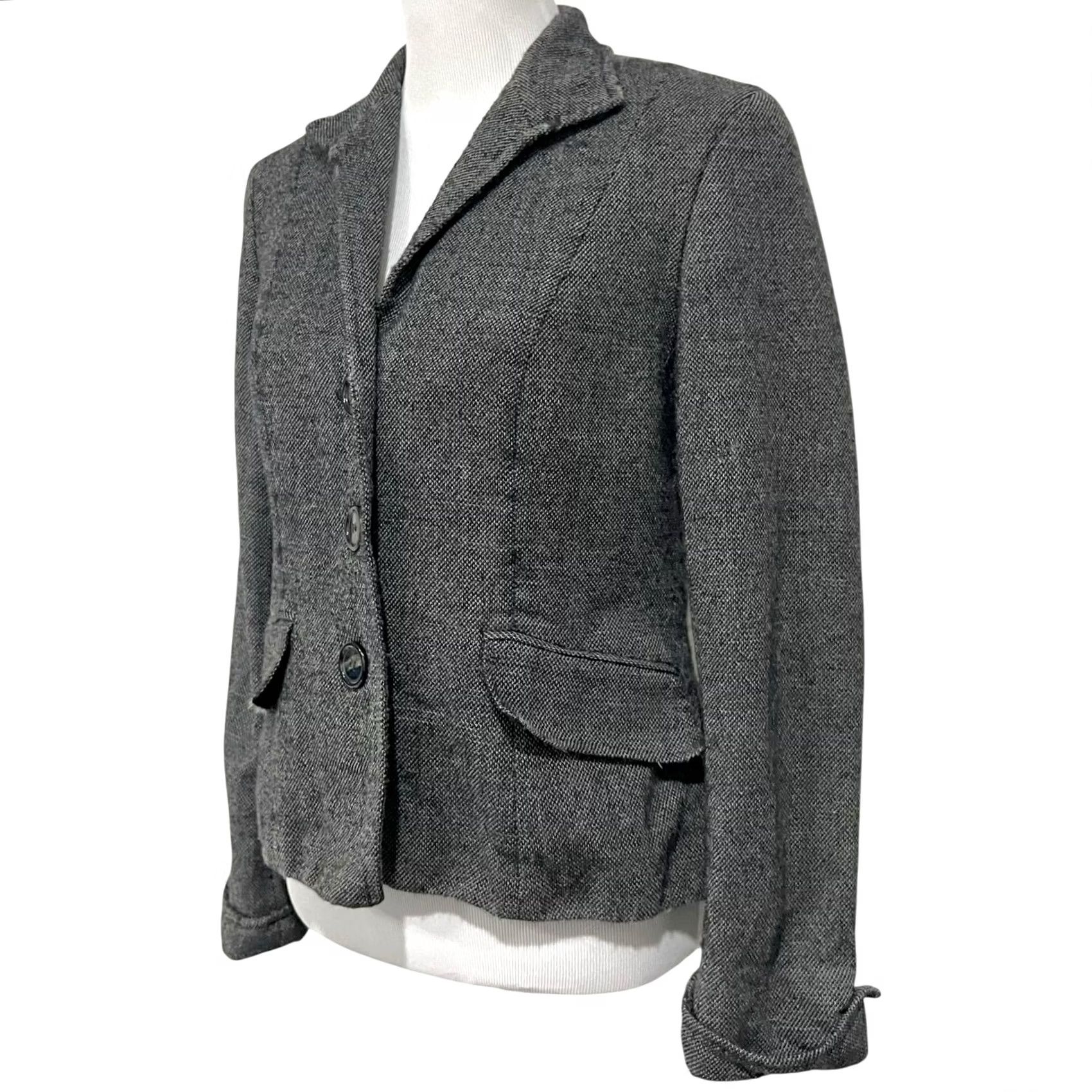 Vintage Lafayette 148 New York Wool Textured Tweed Blazer Sz 12 Stretch Career Luxury Blazer Women Wool Textured Tweed Blazer Gray 12 Size XL / US 12-14 / IT 48-50 - 2 Thumbnail