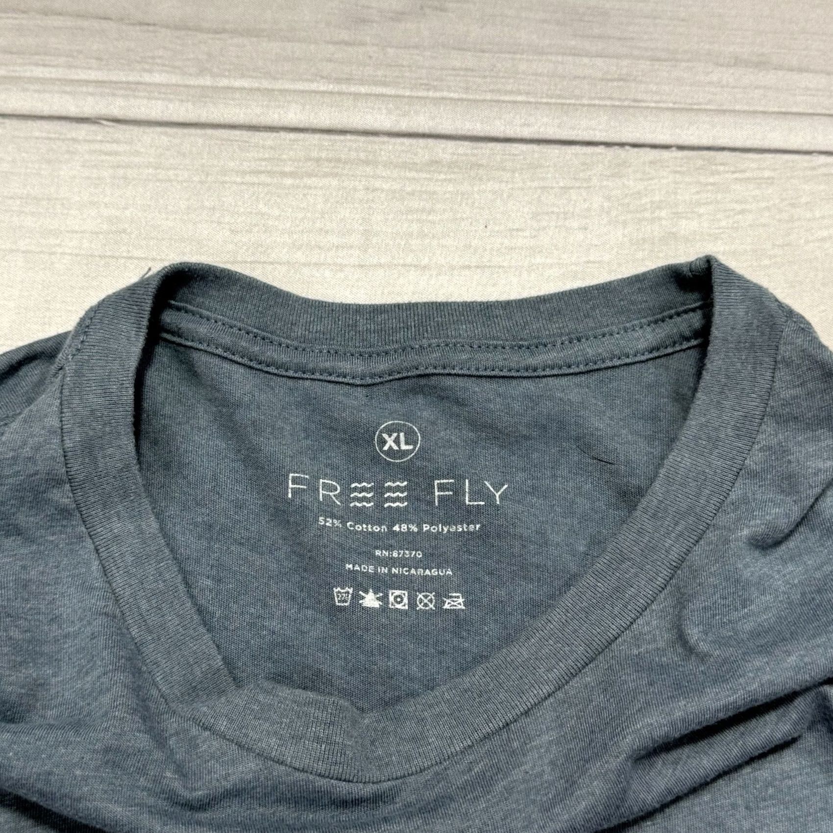 Vintage Free Fly Shirt Womens XL Blue Script Lightweight Long Sleeve Cotton Blend T-Shirt Size XL / US 12-14 / IT 48-50 - 5 Thumbnail