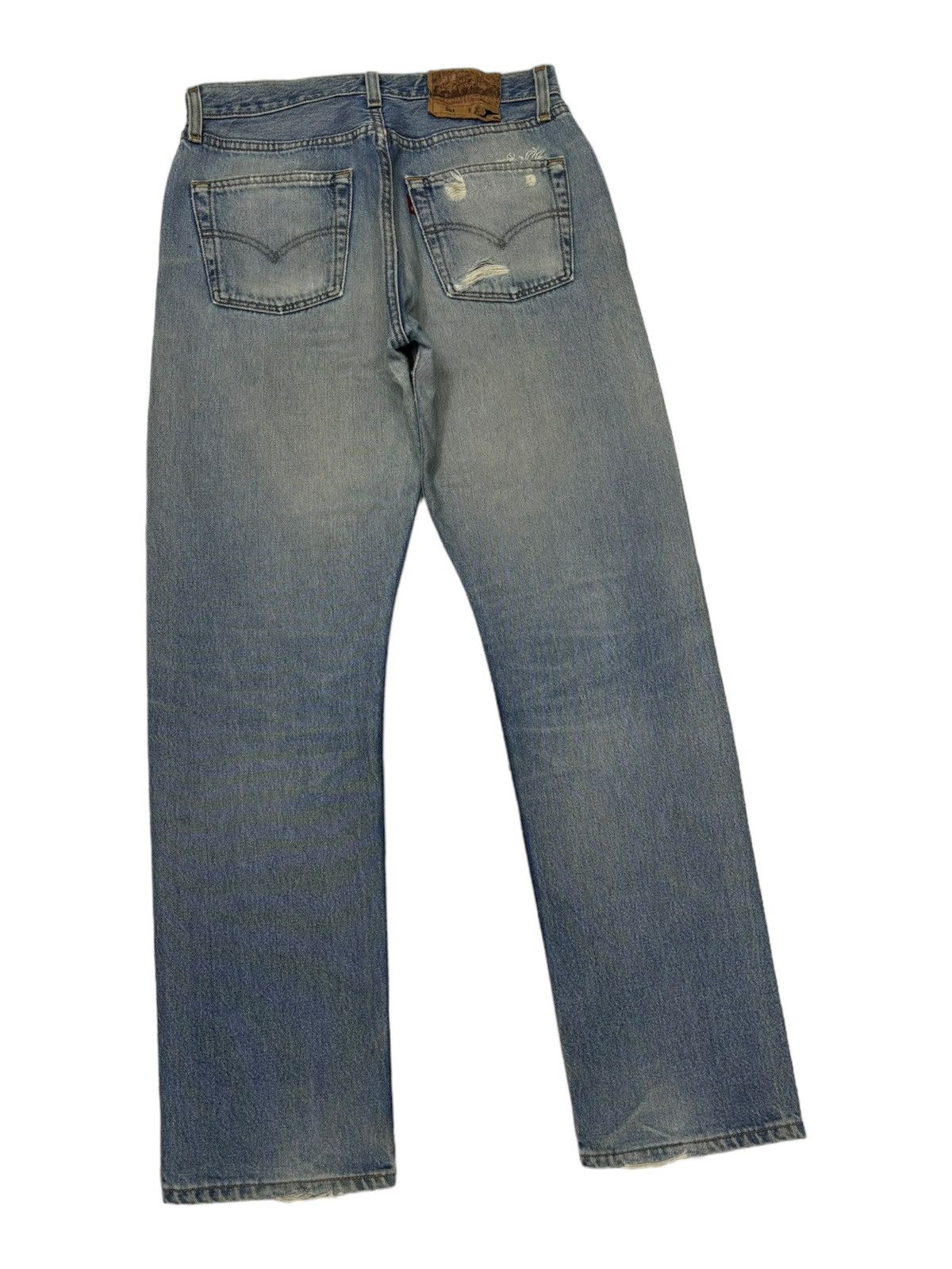 Levi's ❤️‍🔥LEVIS 501 DISTRESSED DENIM JEANS BUTTON FLY Size 28" / US 6 / IT 42 - 4 Thumbnail