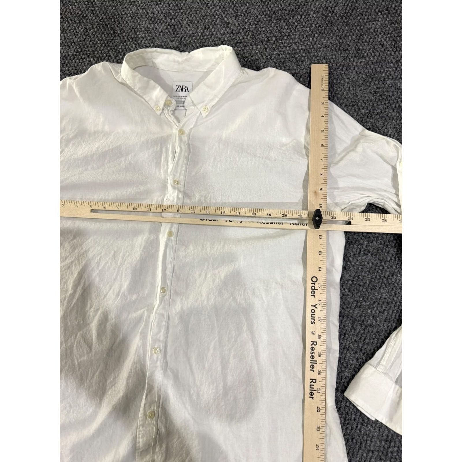 Zara Zara Shirt Mens XL White Solid Long Sleeve Button Down Relaxed Fit Casual Size US XL / EU 56 / 4 - 6 Thumbnail