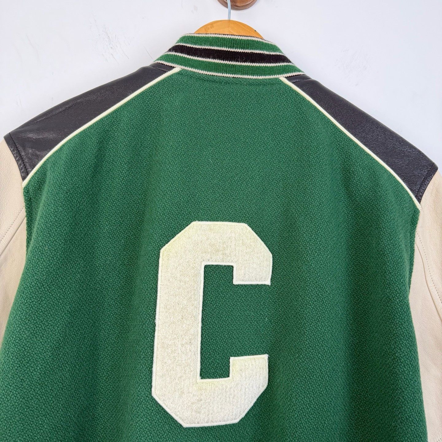 Celine Celine Flocked Logo Leather Patch Baseball Jacket Size US XXS / EU 40 - 5 Thumbnail