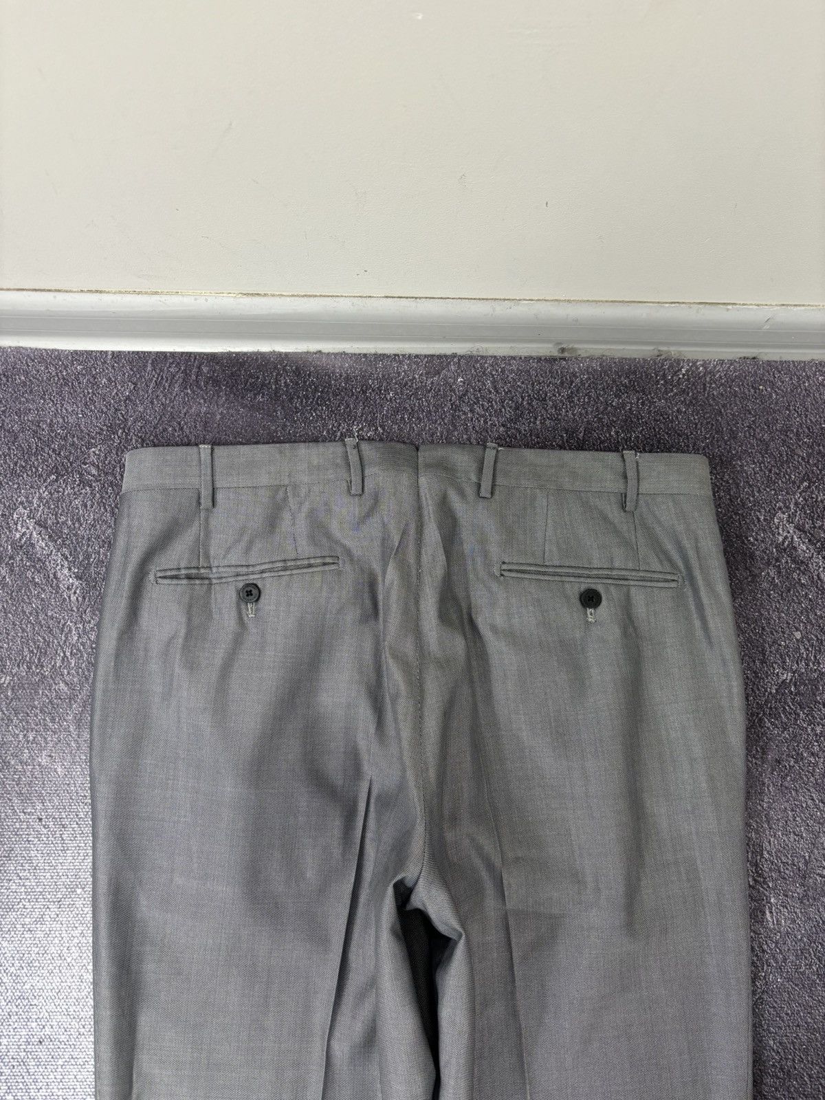 Corneliani Corneliani Men’s Birdseye Pattern Gray Wool Silk Dress Pants Size US 36 / EU 52 - 18 Thumbnail