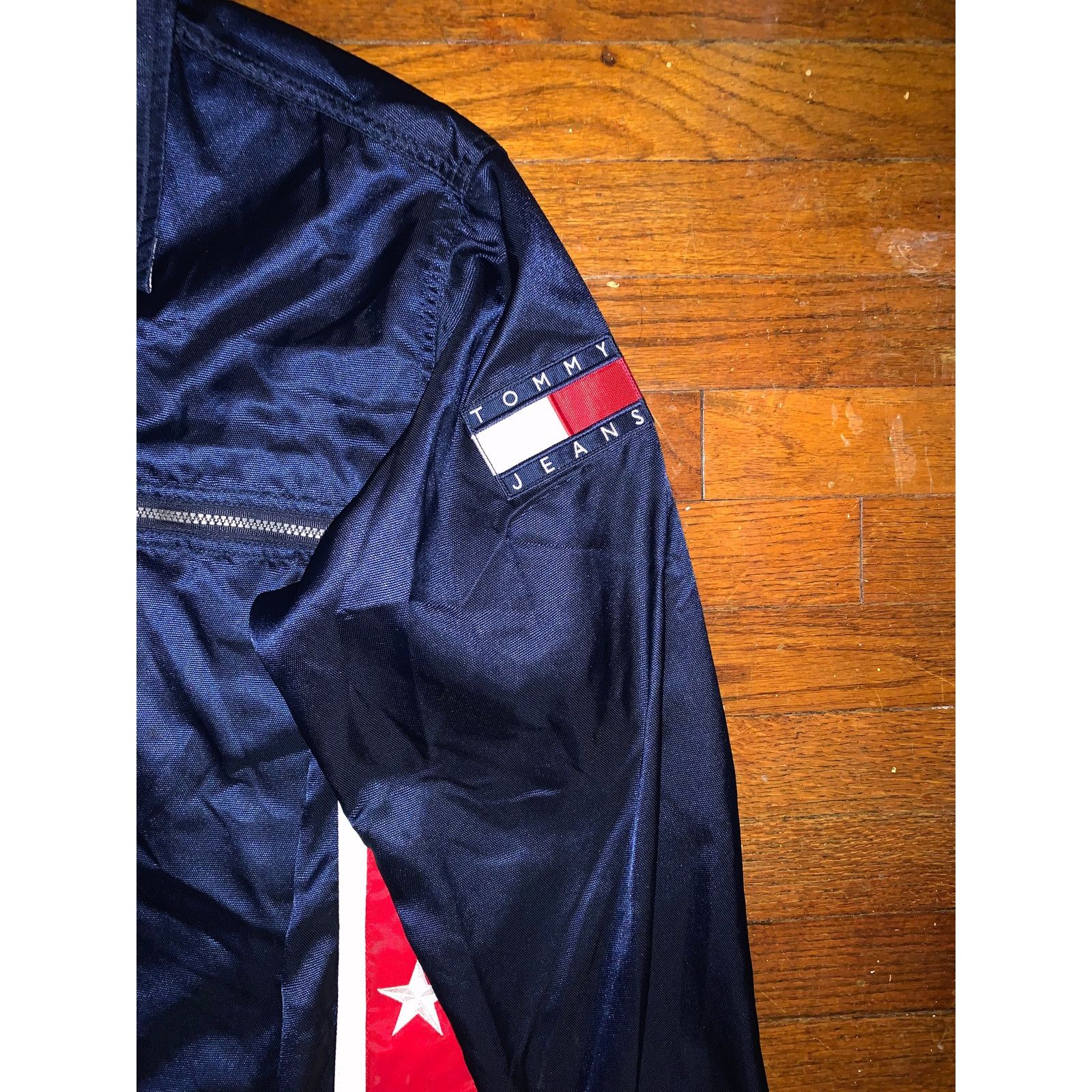 Tommy Hilfiger Vintage 90s Tommy Jeans Jacket Large USA Flag Stars Korea Size US L / EU 52-54 / 3 - 8 Thumbnail