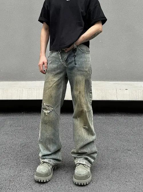 Japanese Brand × Jean Distressed Blue Denim Jeans Size US 30 / EU 46 - 1 Thumbnail