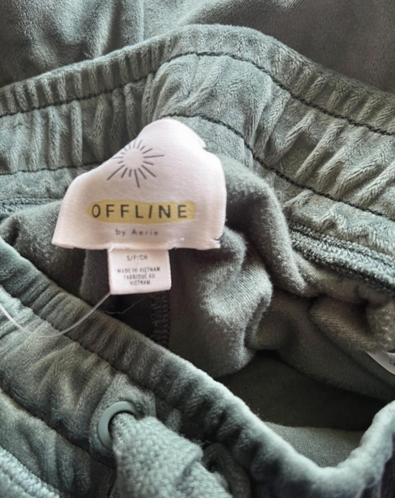 Other OFFLINE By Aerie Velour Lounge Set Sage Green Small Size ONE SIZE - 8 Thumbnail