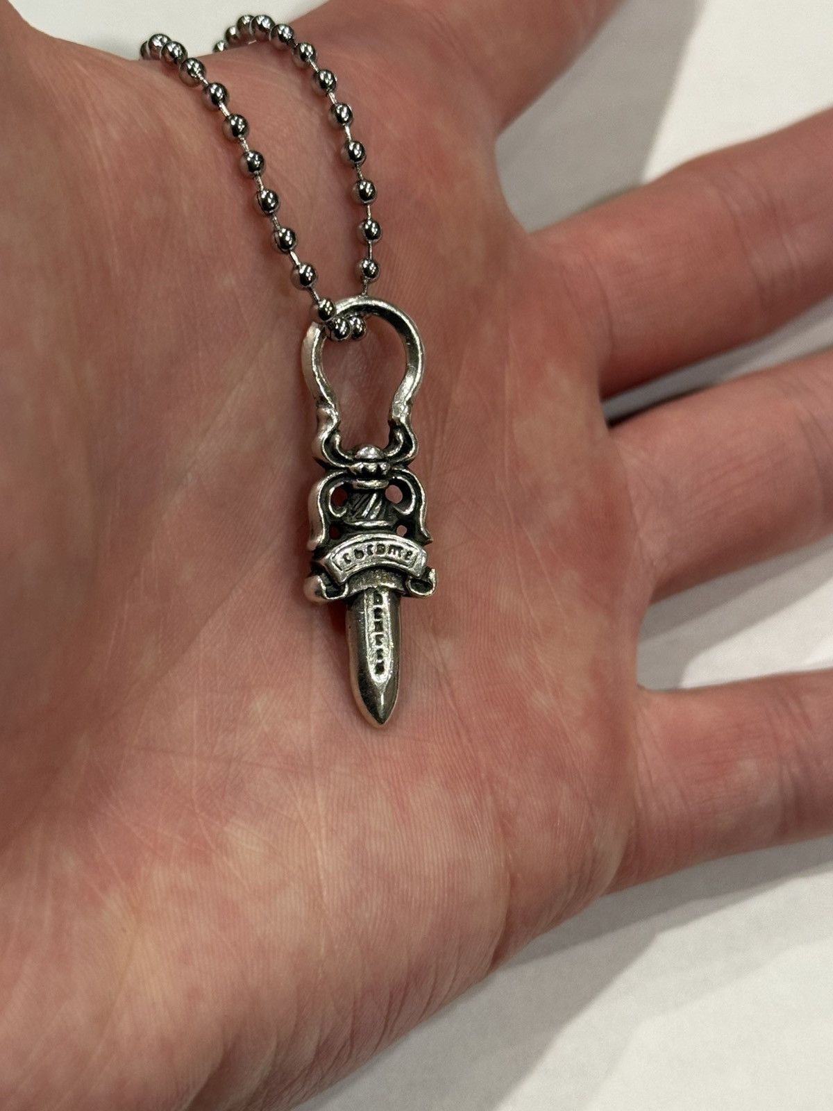 Chrome Hearts Chrome Hearts Dagger Pendant Silver Ball Chain Necklace #5 Size ONE SIZE - 4 Thumbnail