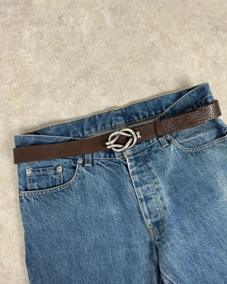 2000s Gucci Curved Brown Leather Belt