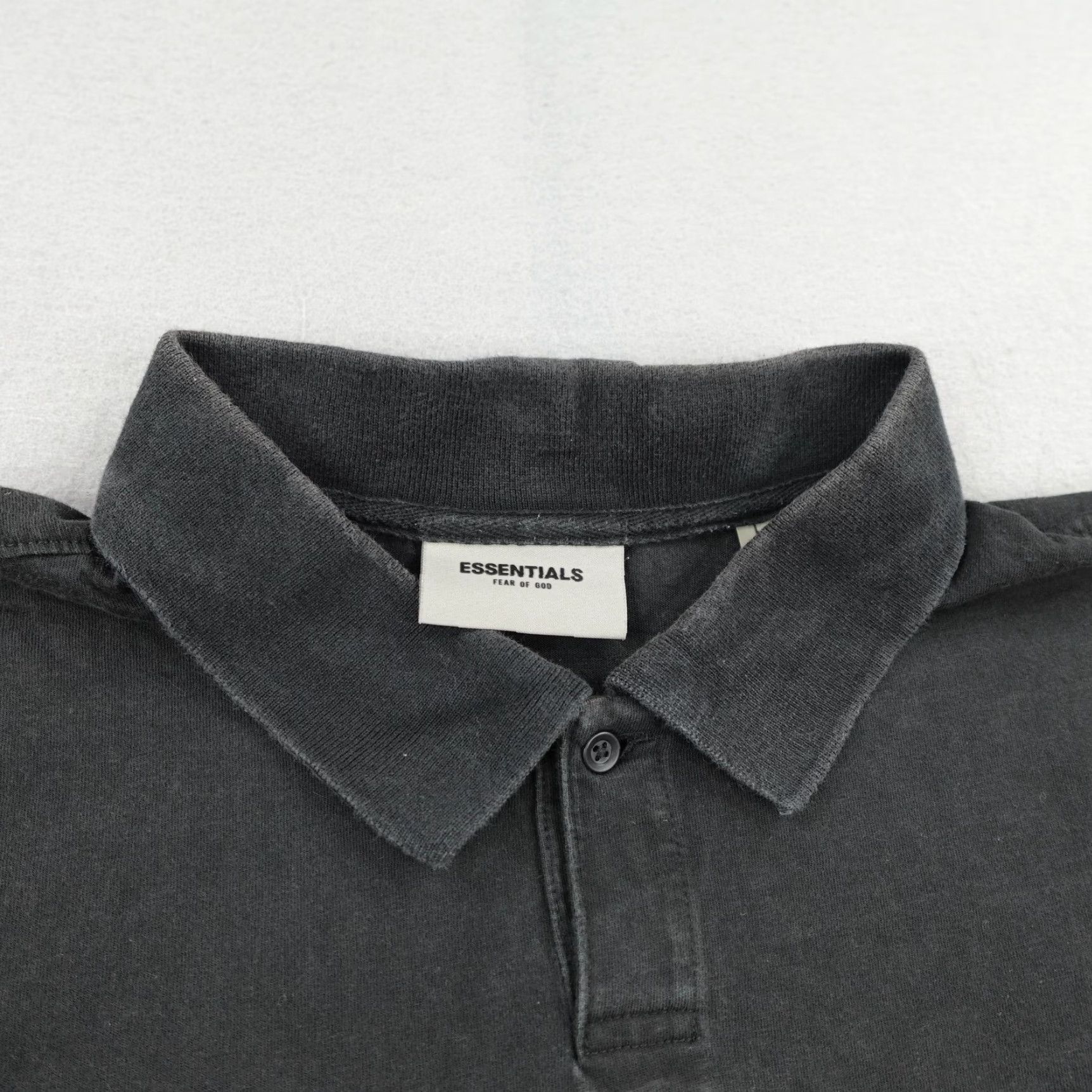 Essentials VINTAGE ESSENTIALS FEAR OF GOD Polo Shirt Men Large Black Short Sleeve Regular Cotton Solid 100% Collared Mens Size US L / EU 52-54 / 3 - 2 Thumbnail