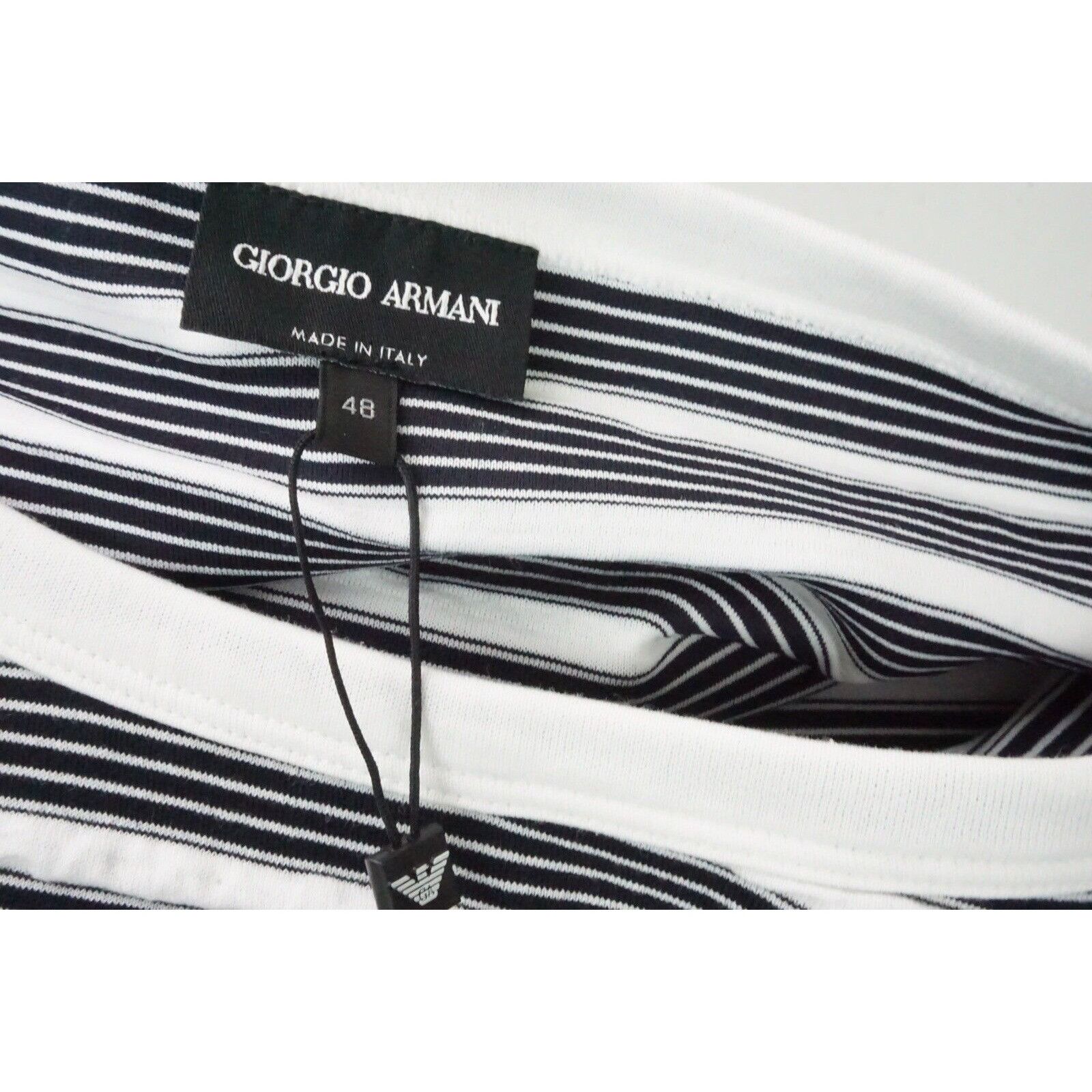 Giorgio Armani Giorgio Armani Black Label White Blue Stripe Cotton Blend Sw Size US M / EU 48-50 / 2 - 4 Thumbnail