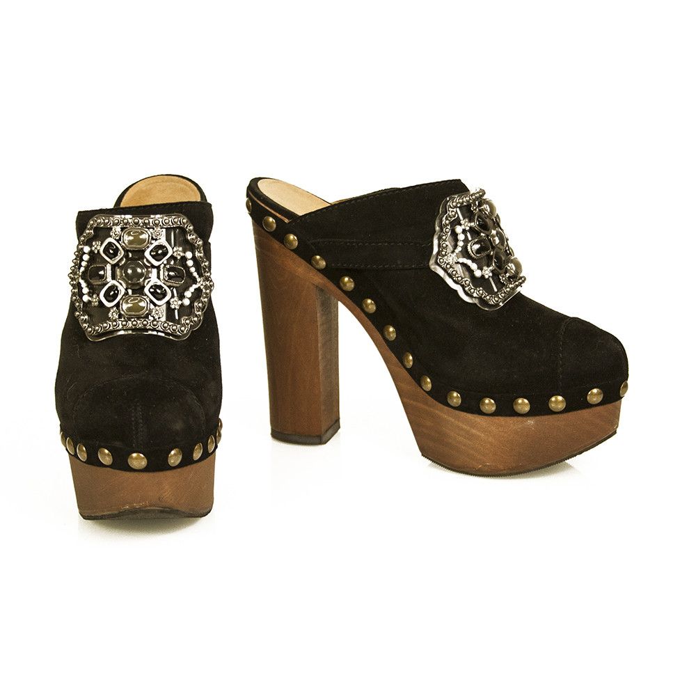 image of Chanel Black Suede Clog Limited Edition 2020 Shoes, Women's (Size 8.5)