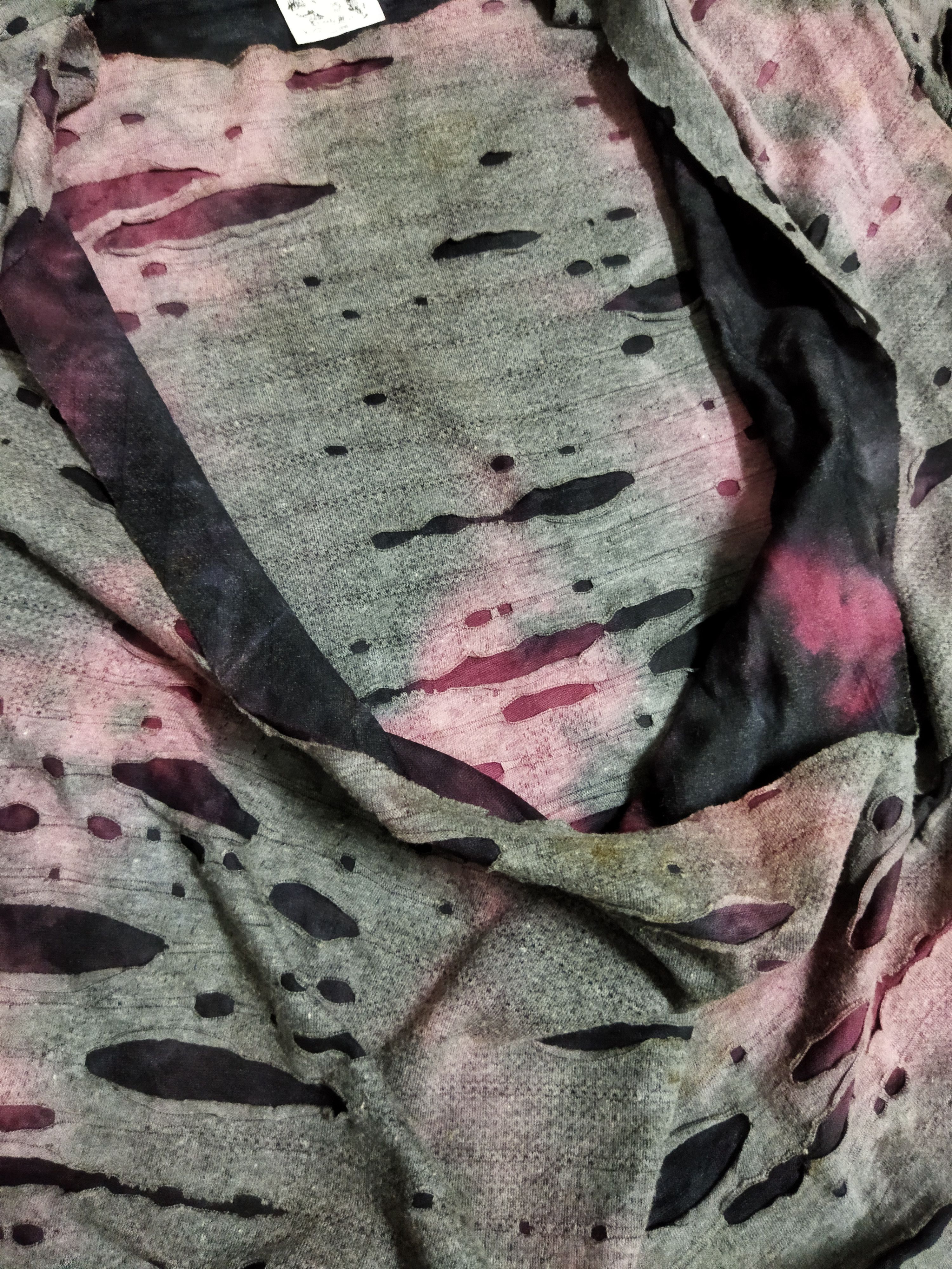 Tornado Mart Tornado Mart Tie Dye Blood Double Layer Ripped Shirt Size US M / EU 48-50 / 2 - 3 Thumbnail