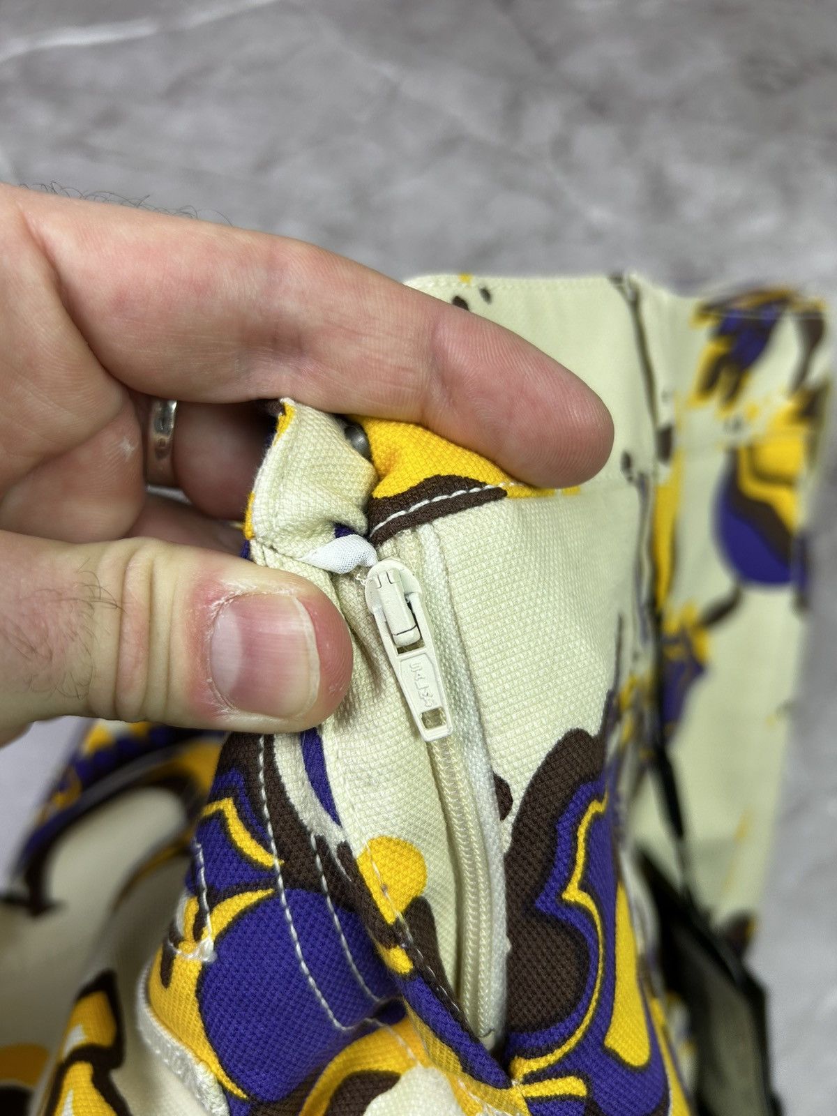 Dolce & Gabbana Dolce Gabbana Floral Pants With Purple And Gold Pattern Size 40" / US 18 - 11 Thumbnail