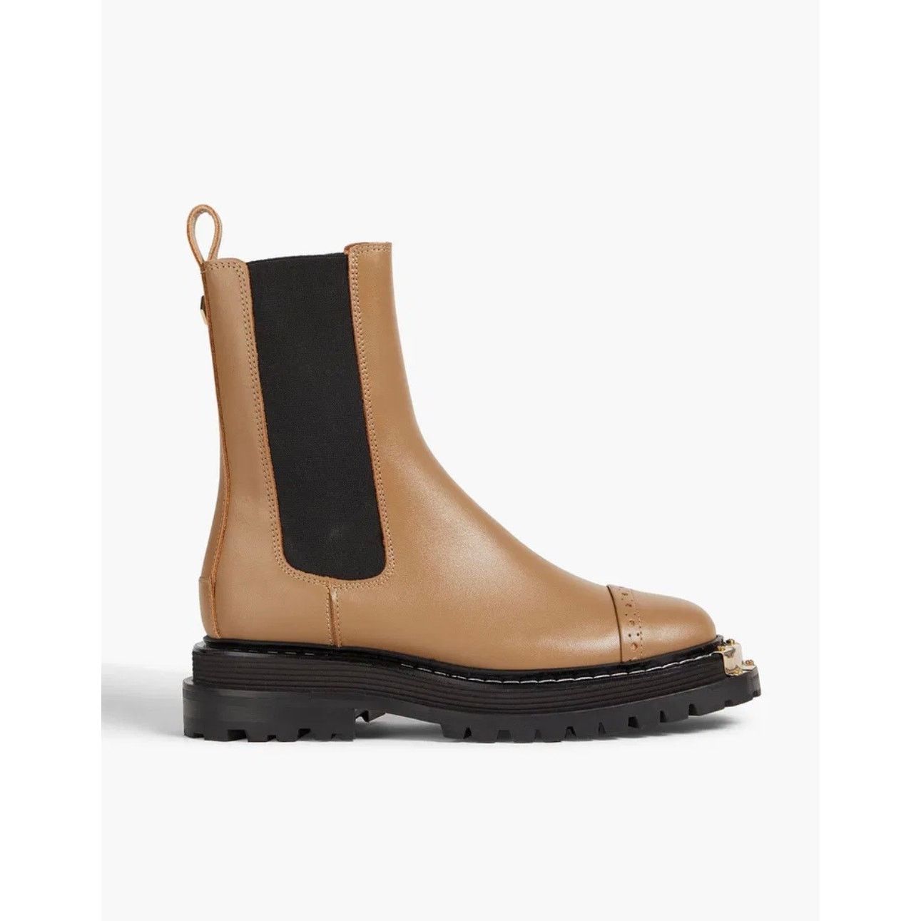 Sandro NEW Sandro Liam Beige Embellished Leather Chelsea Boots 36 Size US 5.5 / IT 35.5 - 3 Thumbnail