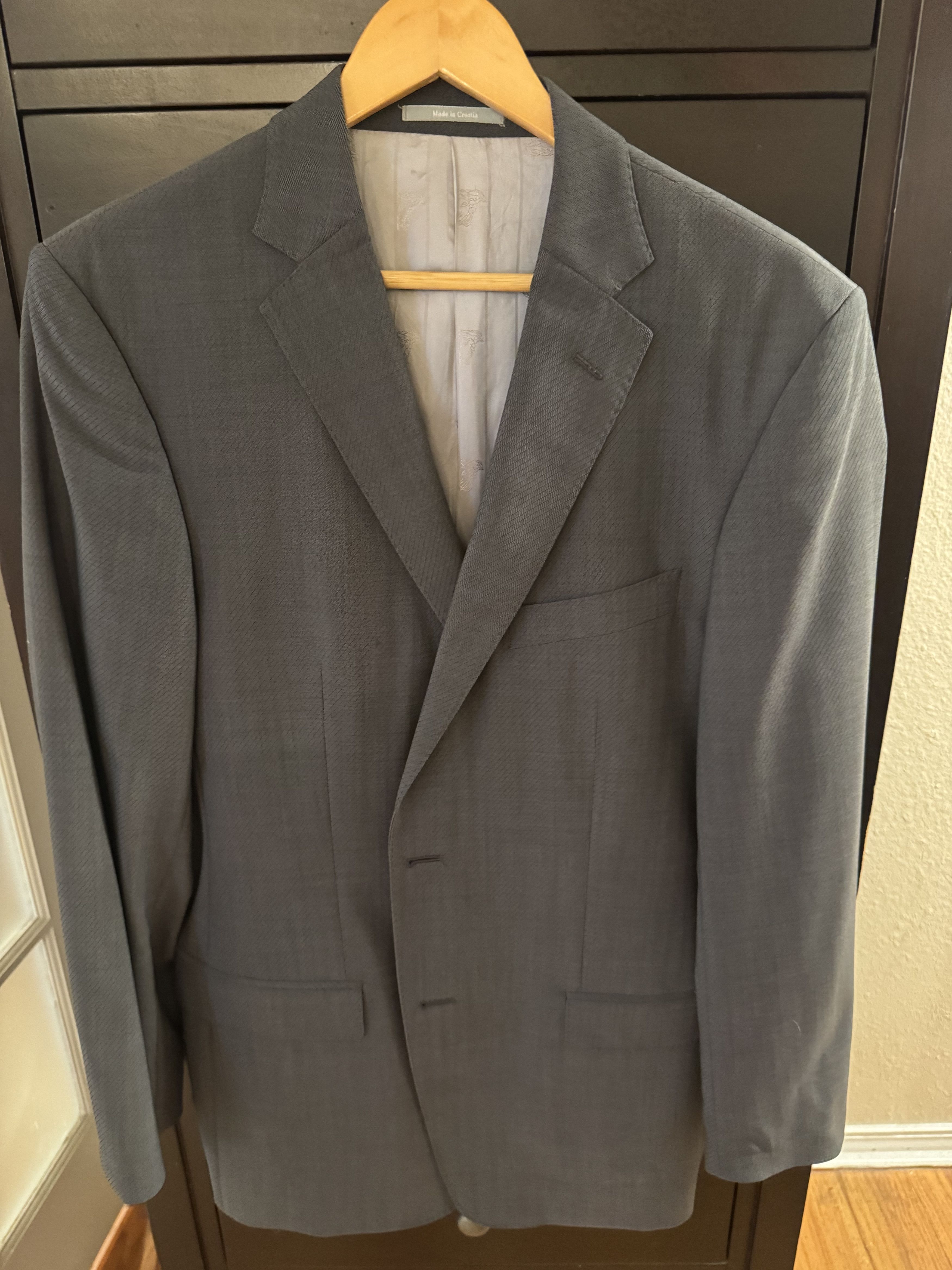 Versace Versache Dark Grey Suite. No Defects Matching Pants Size 52R - 1 Thumbnail