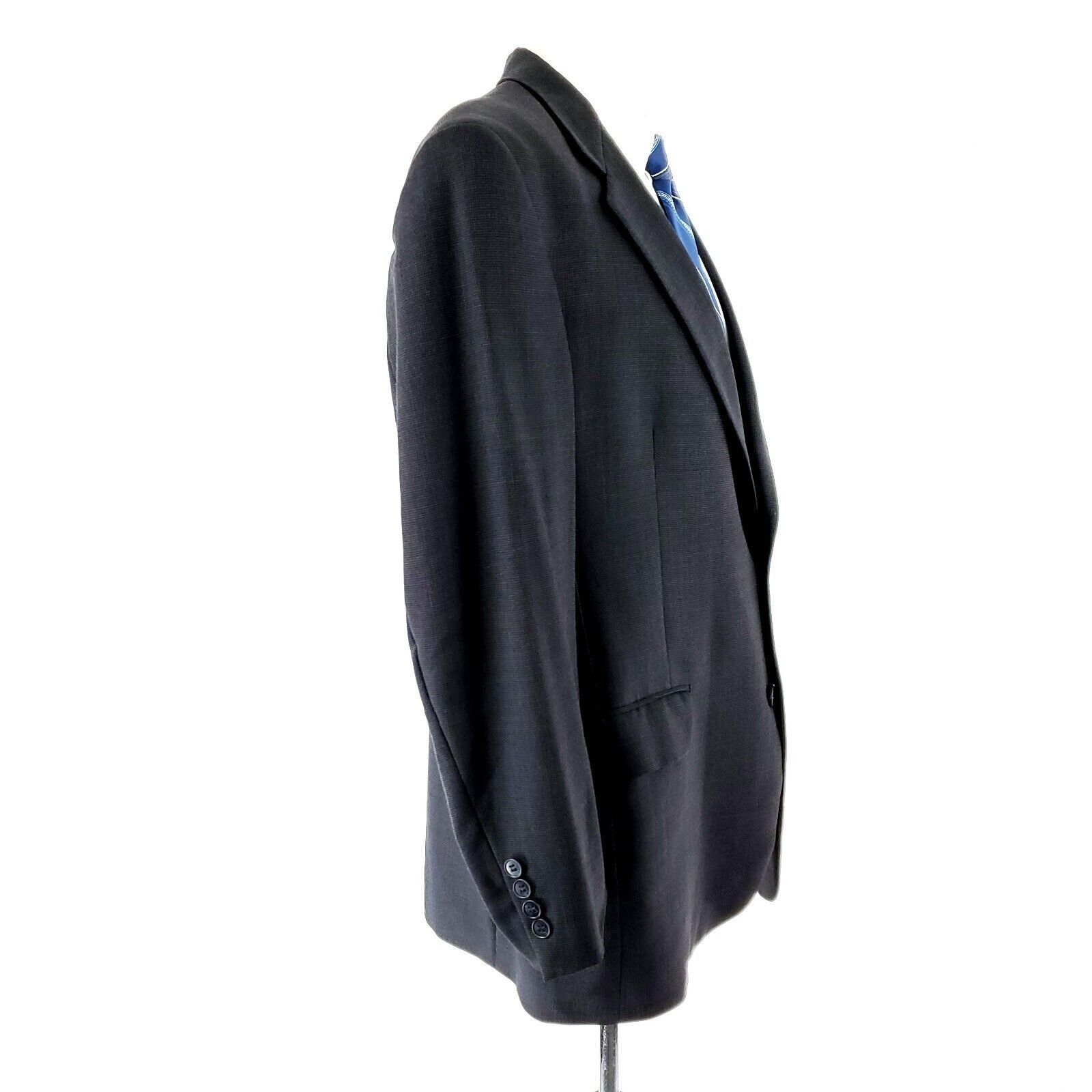 Hart Schaffner Marx Hart Schaffner Marx Wool 2 Button Sport Coat 42R Gray Check Size 42R - 6 Thumbnail