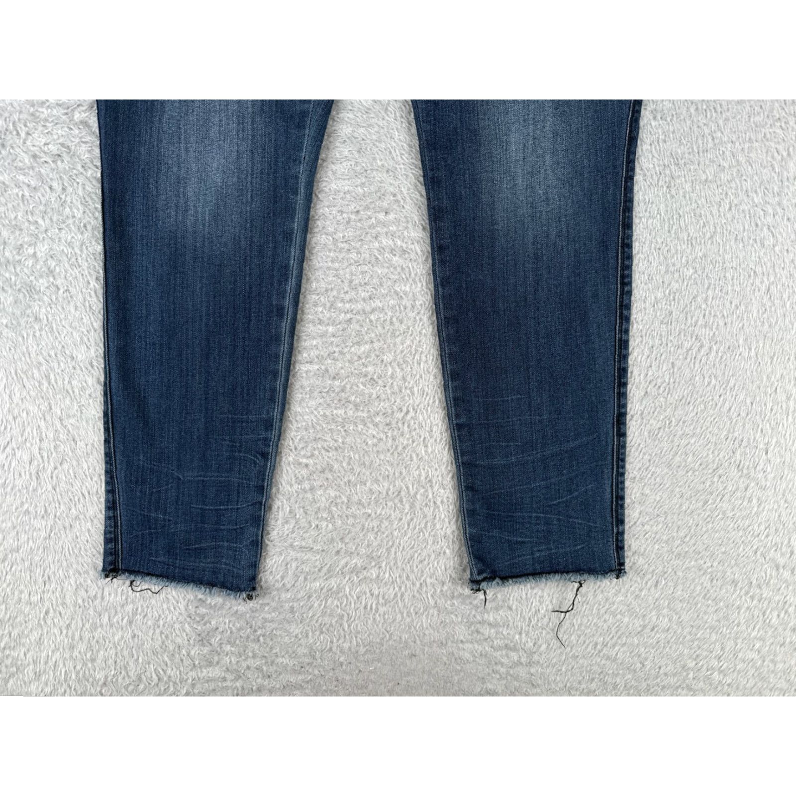 Vintage Seven7 Jeans Women Skinny Jeans 34x28 Blue Denim Distressed Mid Rise 16 5-Pocket Logo Embroidered Cotton Regular Adult Womens Size 38" / US 16 / IT 52 - 2 Thumbnail