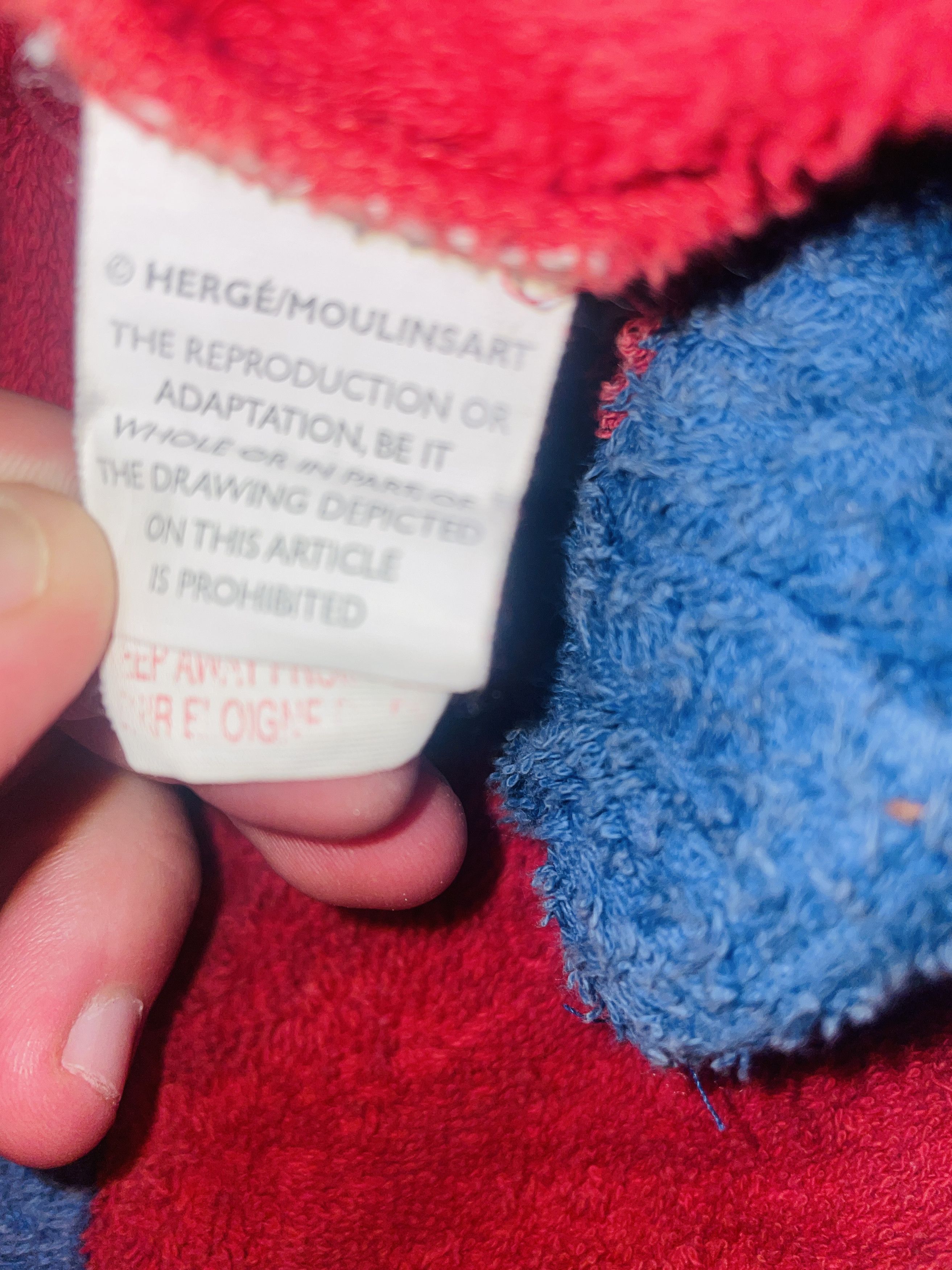 Other 🧥 Kinder Bademantel – Tim & Struppi – rot/blau –Größe 11/12 Size XL / US 12-14 / IT 48-50 - 7 Thumbnail