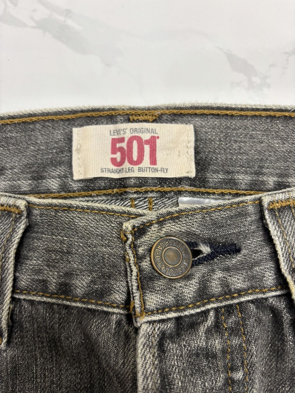 Engineered Garments × Levi's 💥VINTAGE LEVIS 501 FADED BLACK DISTRESSED DENIM JEANS Size US 29 - 9 Thumbnail