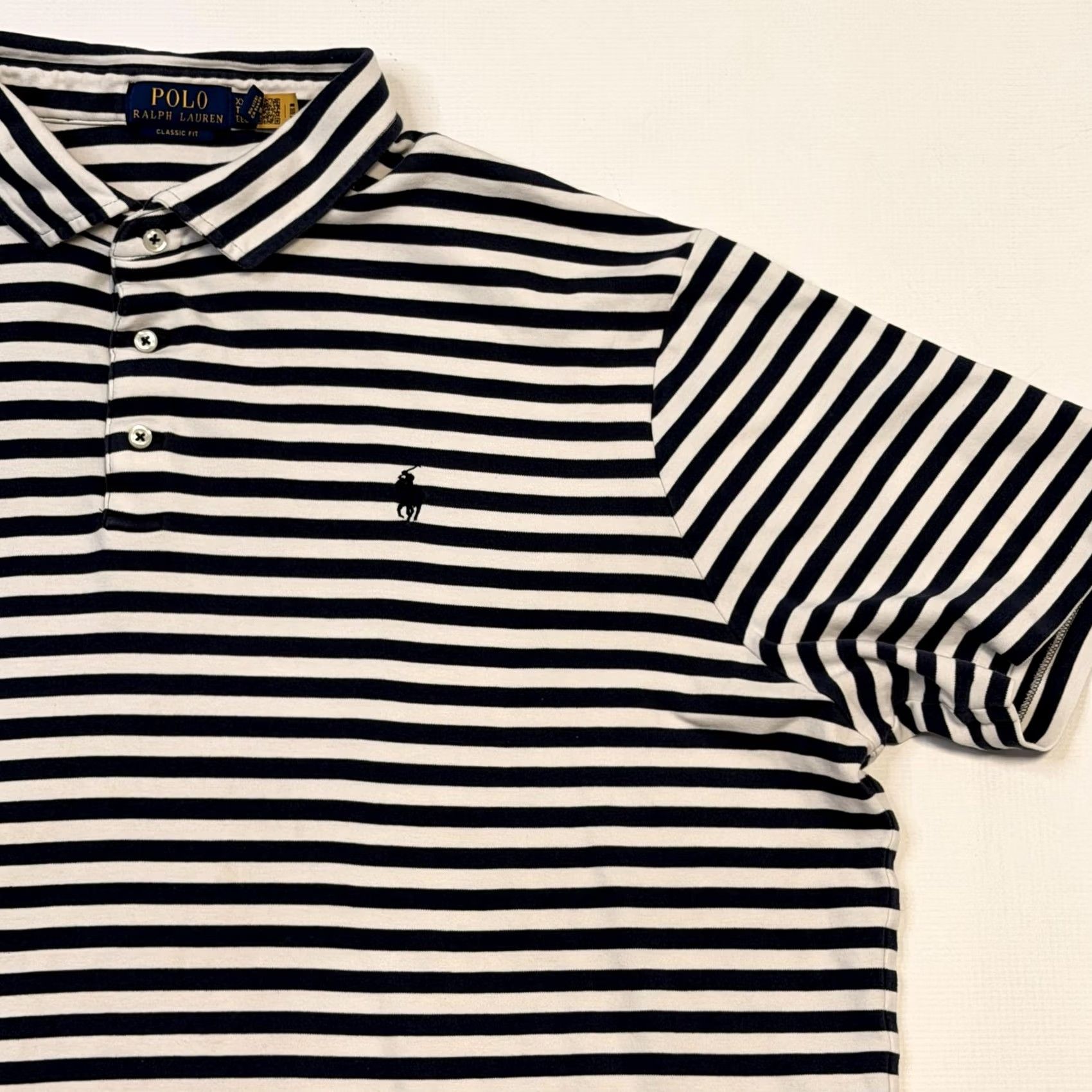 Polo Ralph Lauren Polo Ralph Lauren Polo Shirt Mens 2XL Blue White Striped Classic Fit Cotton Shirt Polo Mens 2XL Blue White Striped Cotton Jersey Polo Shirt Size US XXL / EU 58 / 5 - 3 Thumbnail