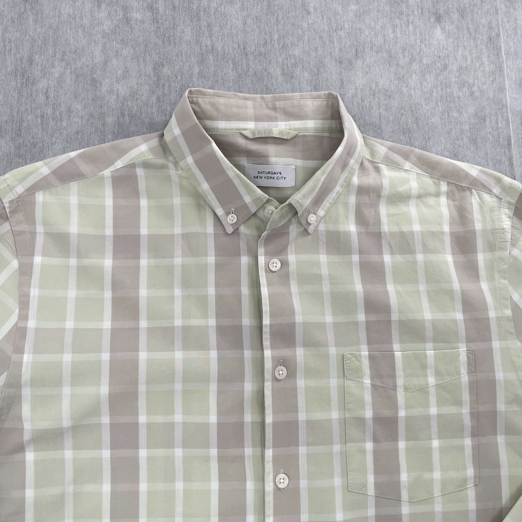 Saturdays NYC VINTAGE Saturdays NYC Plaid Button-Up Shirt Adult XL Green Long Sleeve Casual Mens Size US XL / EU 56 / 4 - 3 Thumbnail