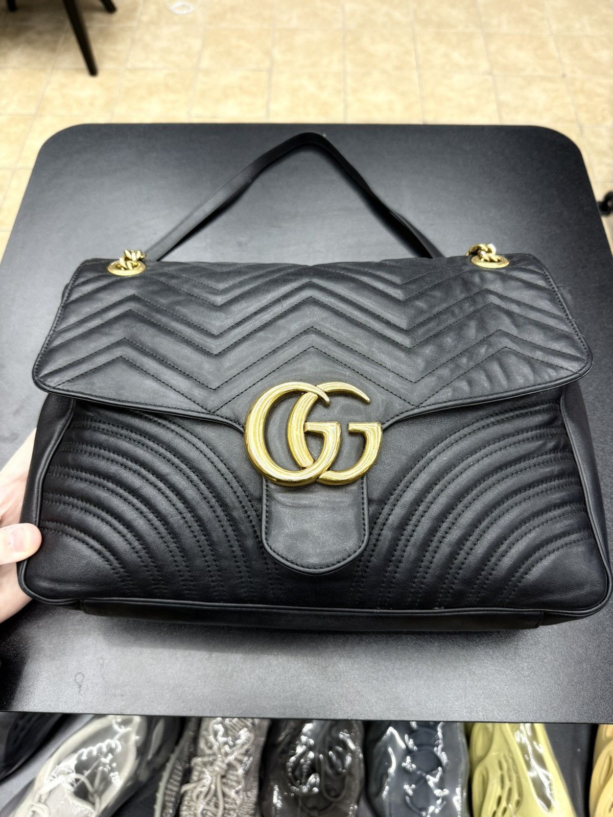 Gucci Gucci Matelasse GG Marmont Flap Bag Matelasse Leather LARGE Size ONE SIZE - 2 Thumbnail