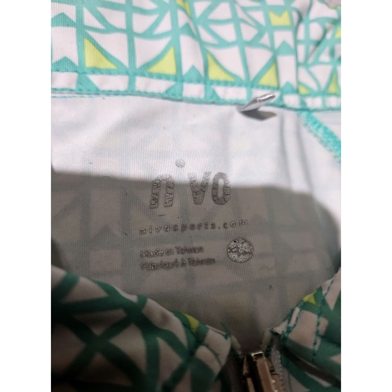 Vintage Nivo Shirt Womens L Golf Polo White Green Zip Collar Athletic Stretch Top Size L / US 10 / IT 46 - 6 Thumbnail