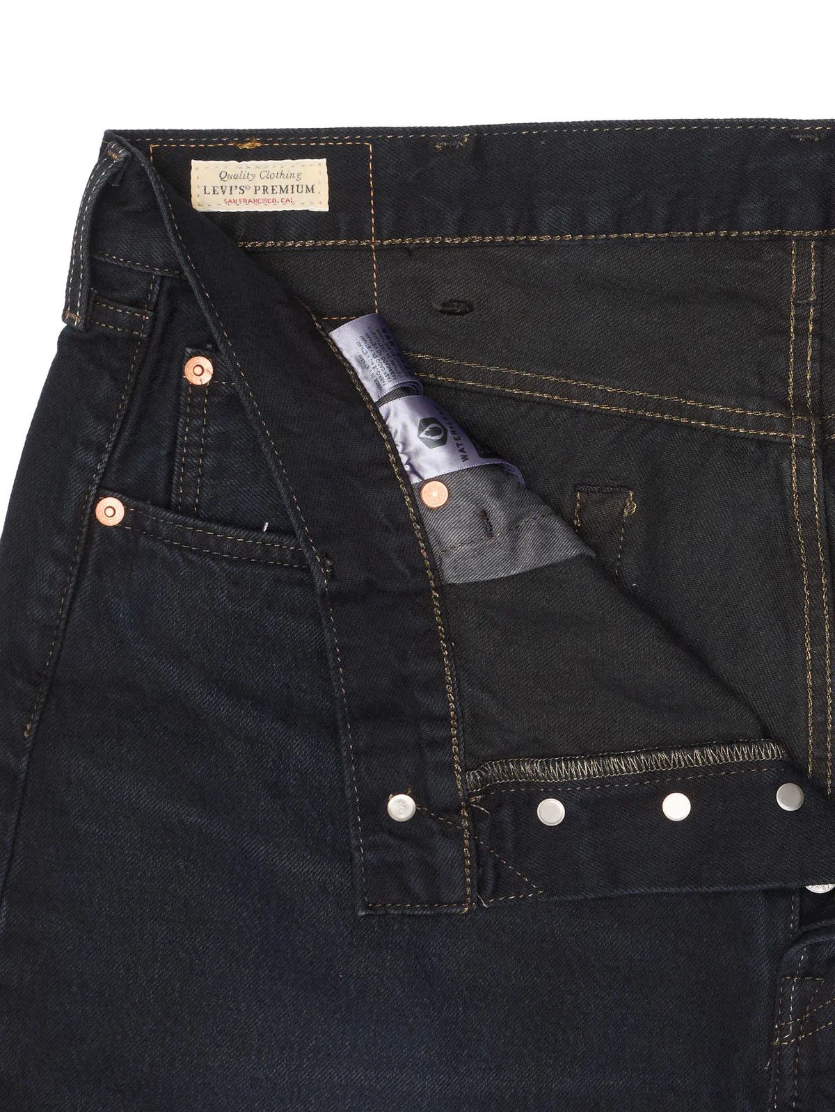 Levi's LEVI'S Premium 501 ST Black Denim Slim Taper Big E Jeans Size US 38 / EU 54 - 6 Thumbnail