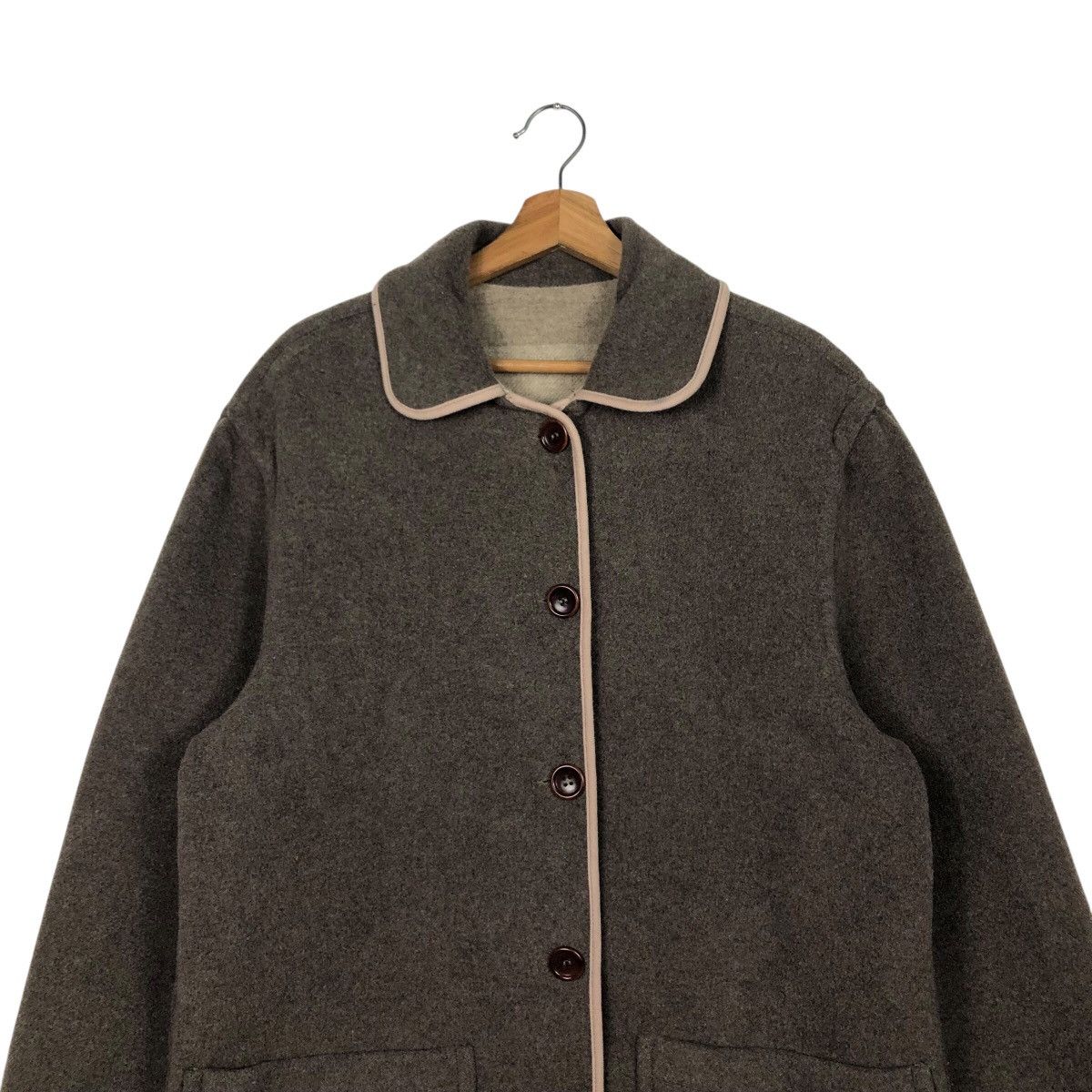 Vintage 📌Vintage Wool Chore Jacket Reversible Trussardi Jeans Size US XS / EU 42 / 0 - 6 Thumbnail