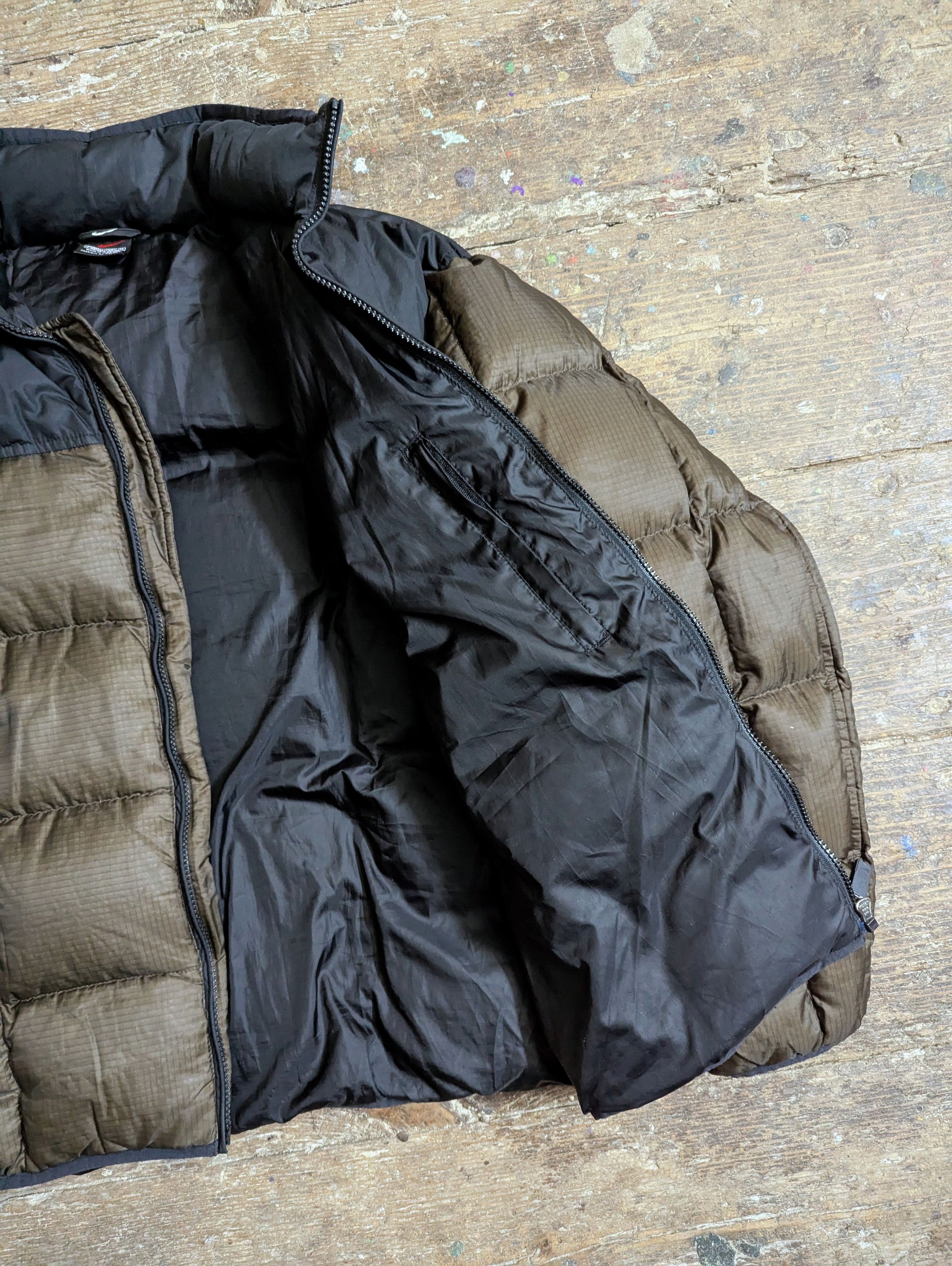 Nike 00s Nike Swoosh Brown Down Puffer Jacket Size US M / EU 48-50 / 2 - 5 Thumbnail