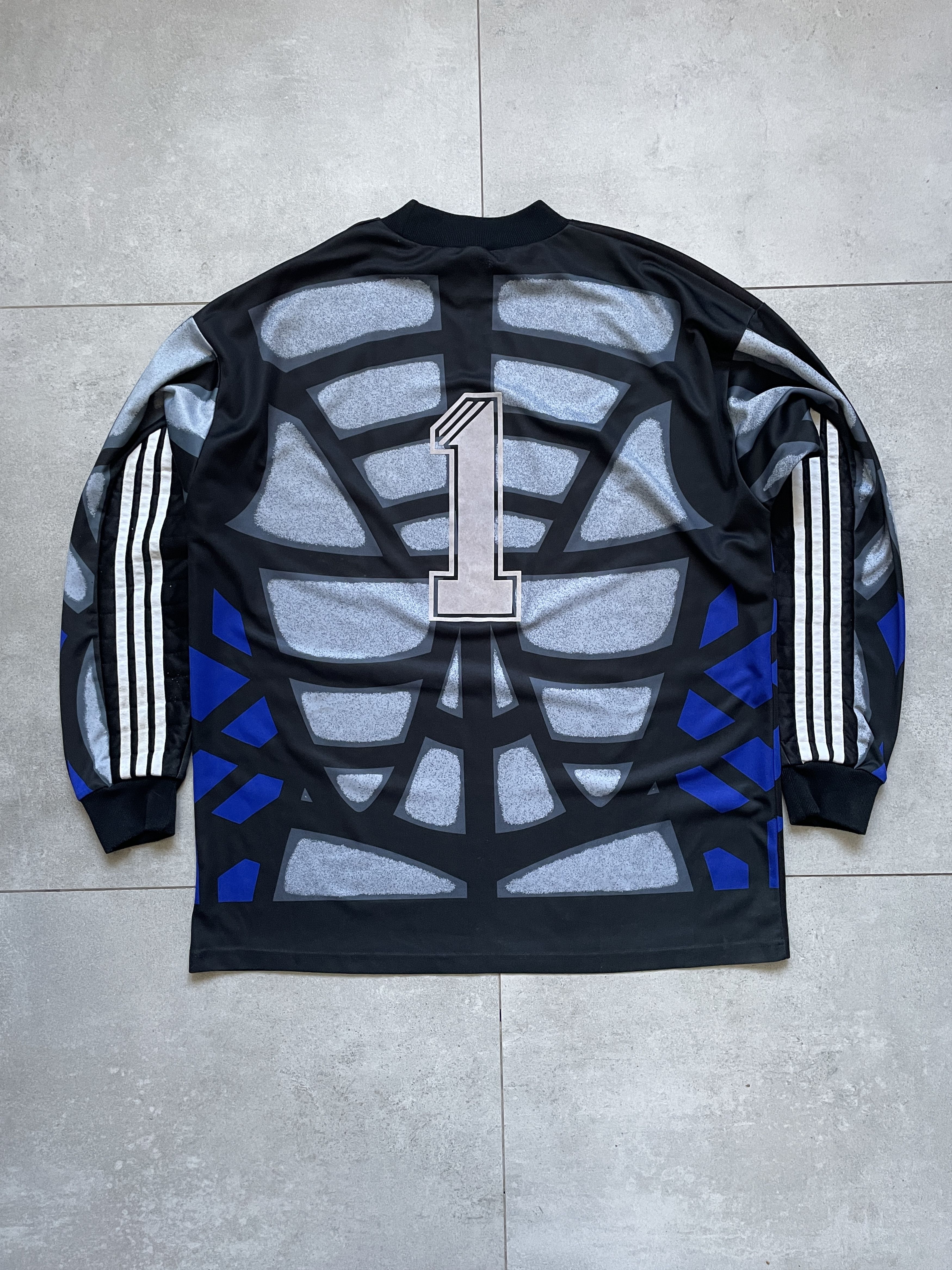 Adidas VINTAGE ADIDAS 90S BLUE BLACK SKELETON BLOKECORE JERSEY Size US XL / EU 56 / 4 - 3 Thumbnail