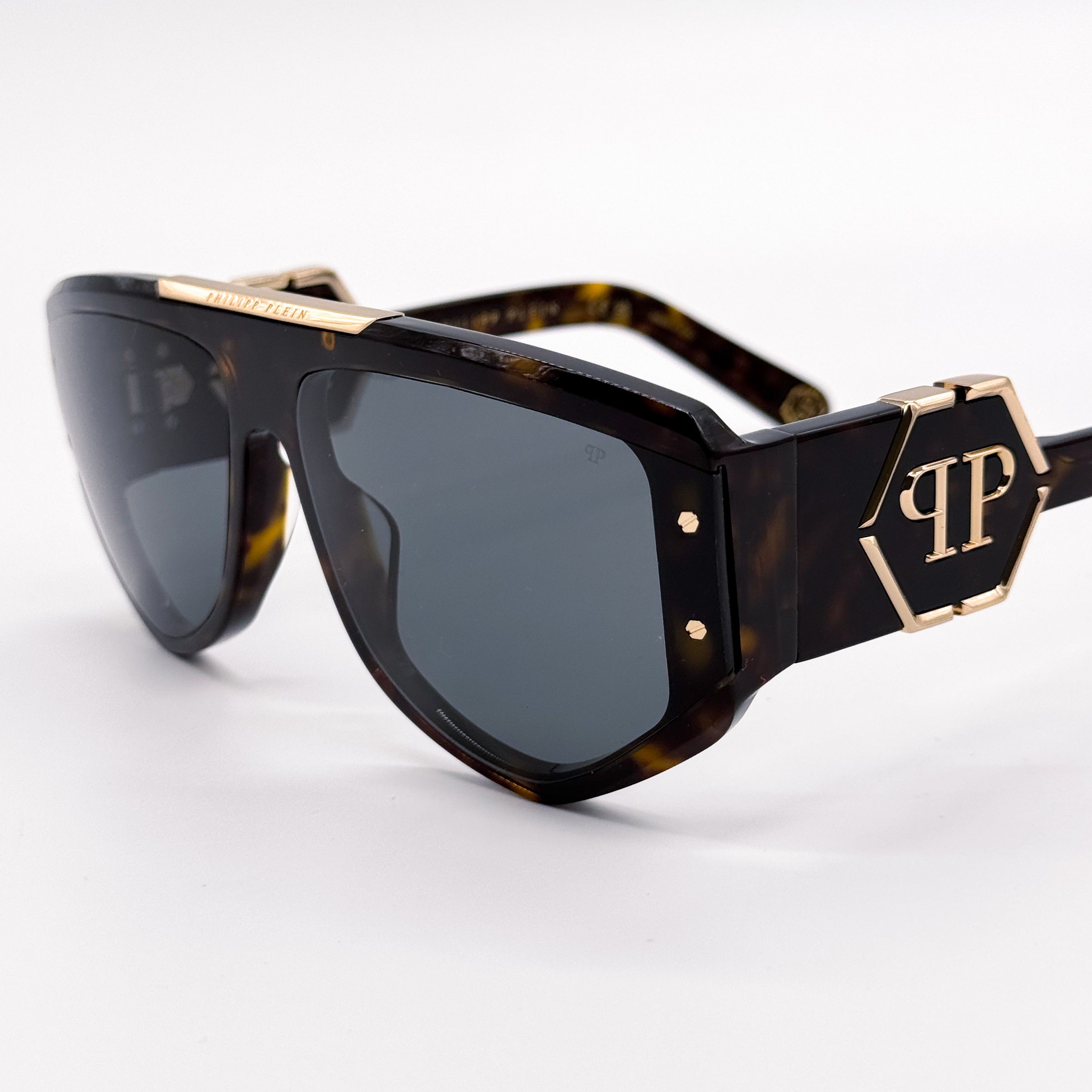 Philipp Plein NEW PHILIPP PLEIN EGO SPP093M 0722 HAVANA UNISEX SUNGLASSES Size ONE SIZE - 4 Thumbnail