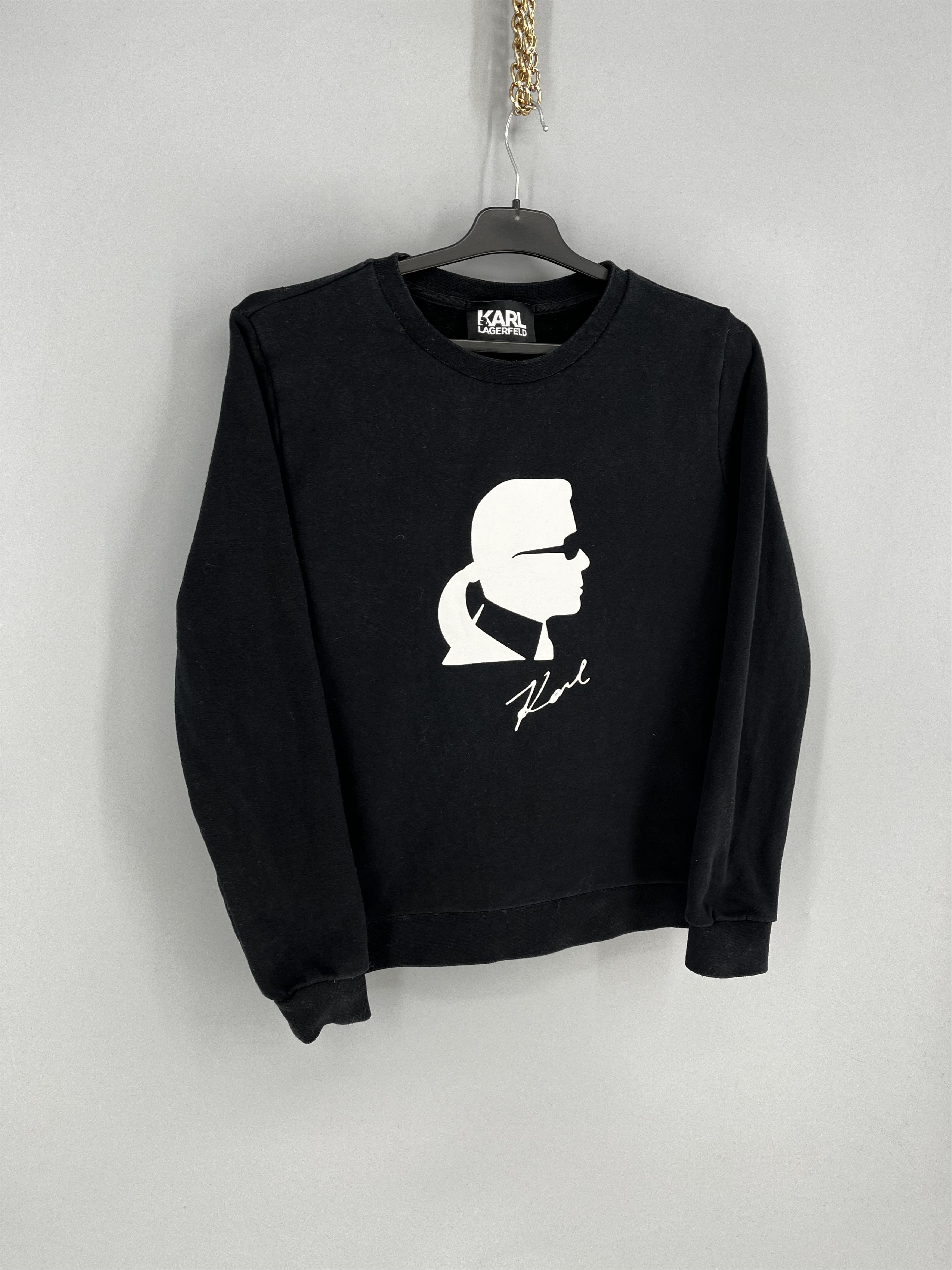 Designer × Karl Lagerfeld LGERFELD Karl Lagerfeld Black Label Logo Face Sweatshirt Size S / US 4 / IT 40 - 2 Thumbnail