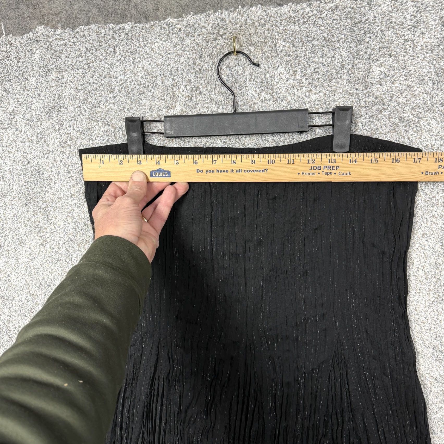 Vintage VINTAGE Black Skirt M Pleated Long Pull On Glitter Witchy Whimsigoth Boho Y2K Crinkle Size 32" / US 10 / IT 46 - 2 Thumbnail