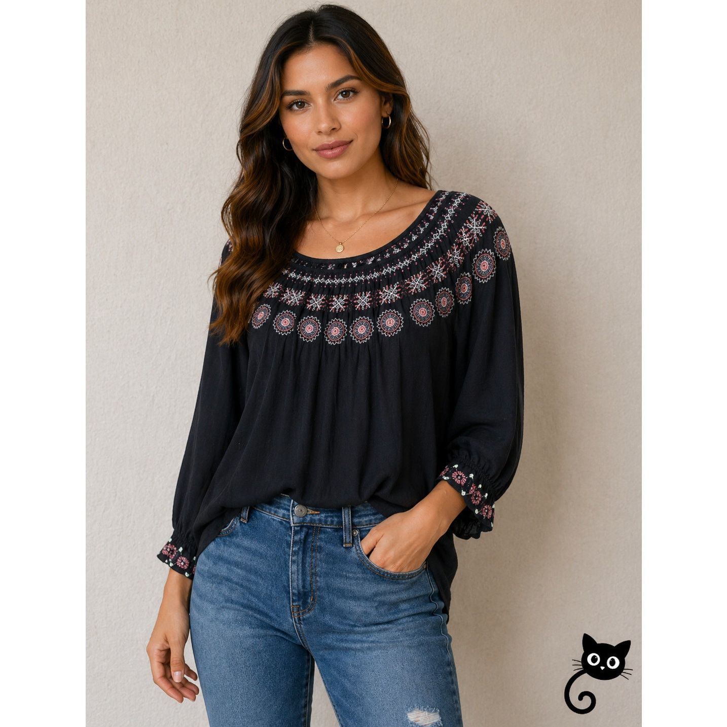 Other Velvet By Graham & Spencer Eva Black Peasant Top XS Size XS / US 0-2 / IT 36-38 - 3 Thumbnail