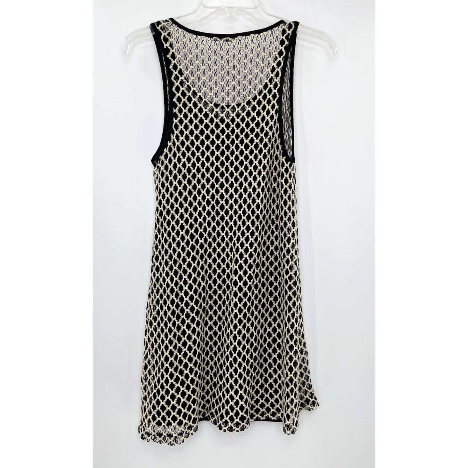 Zara Zara Trafaluc Black & Ivory Crochet Cami Lined Sleeveless Short Dress Size S Size 28" / US 6 / IT 42 - 2 Thumbnail