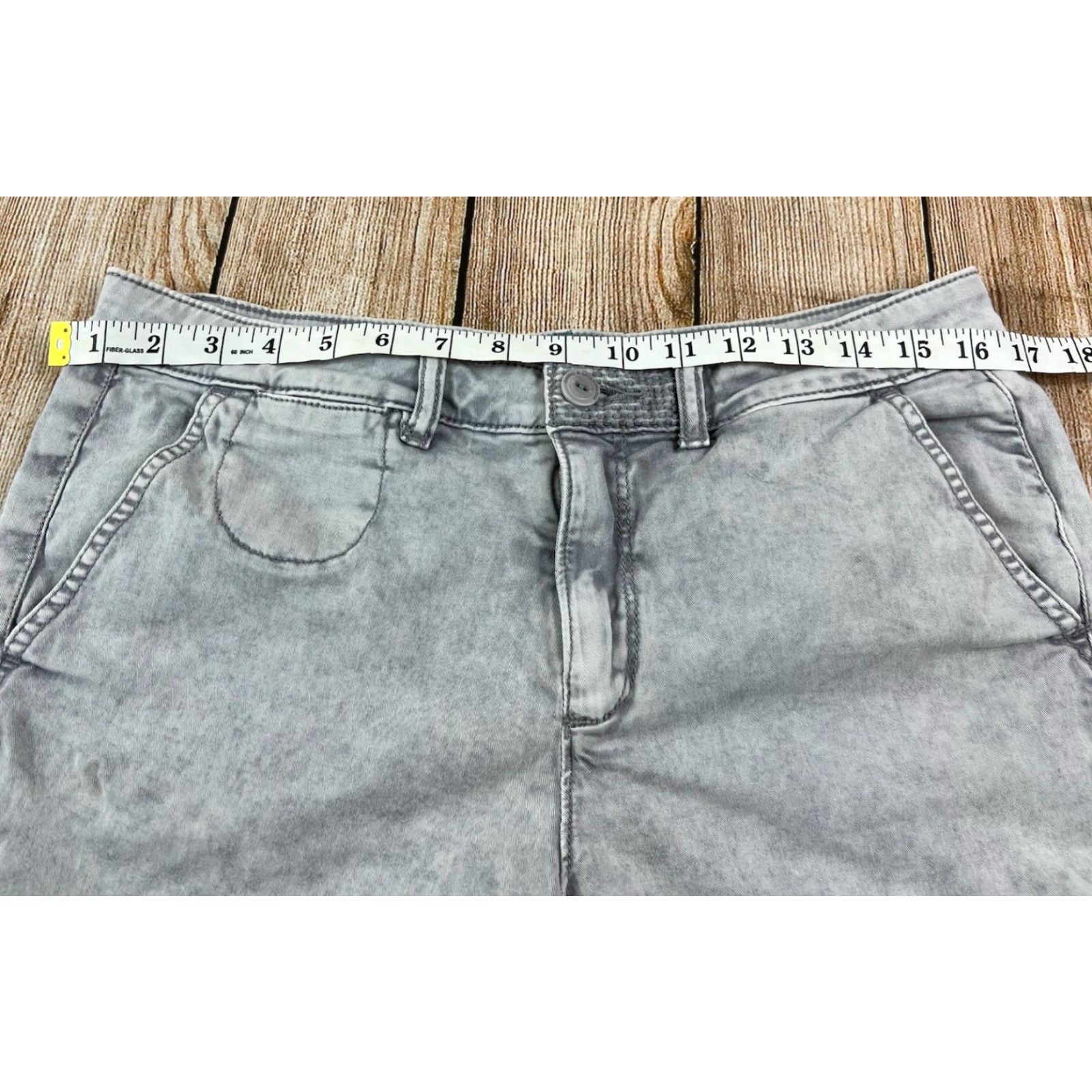 Anthropologie Anthropologie Women’s Relaxed Chino Shorts 28 Gray Acid Wash 6" Inseam Denim Stretch Size 28" / US 6 / IT 42 - 5 Thumbnail