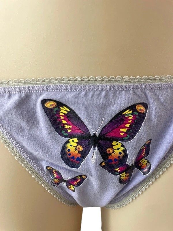 Dolce & Gabbana D&G Underwear Butterfly Print Lilac Thong Size 25" / US 0 / IT 36 - 7 Thumbnail
